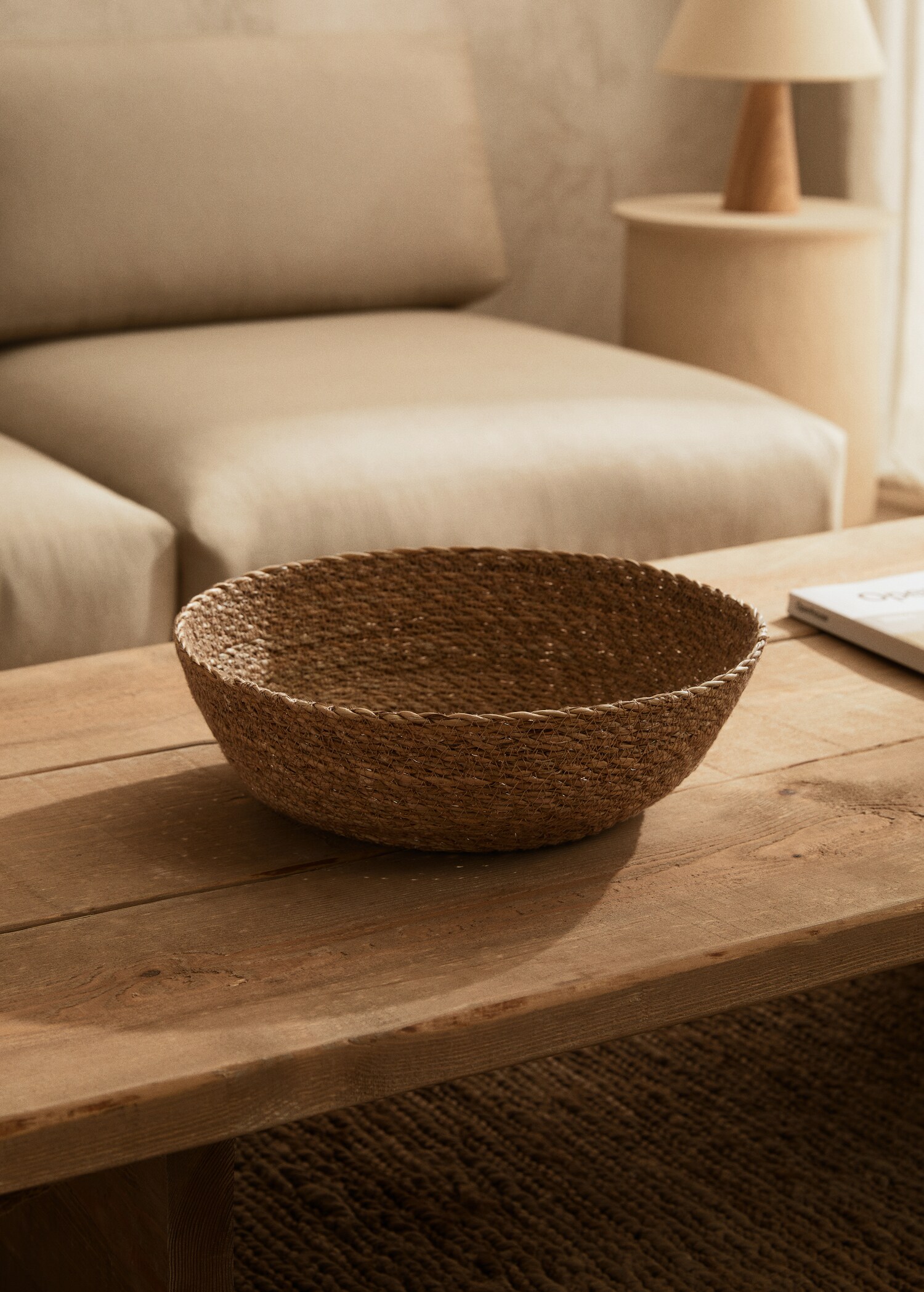 Natural fibres round bowl 30x10cm - General plane