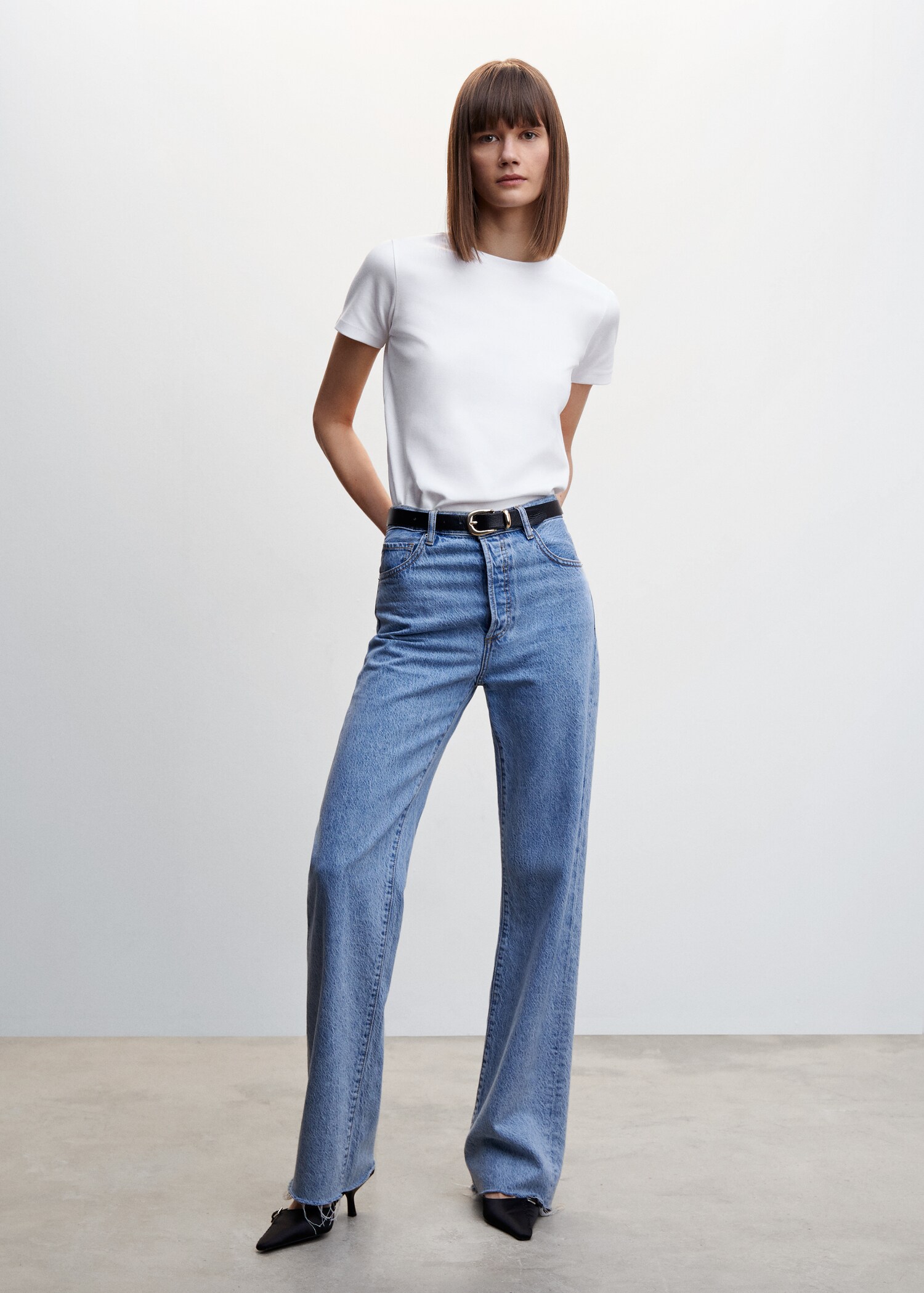 Rounded neck cotton t-shirt - General plane
