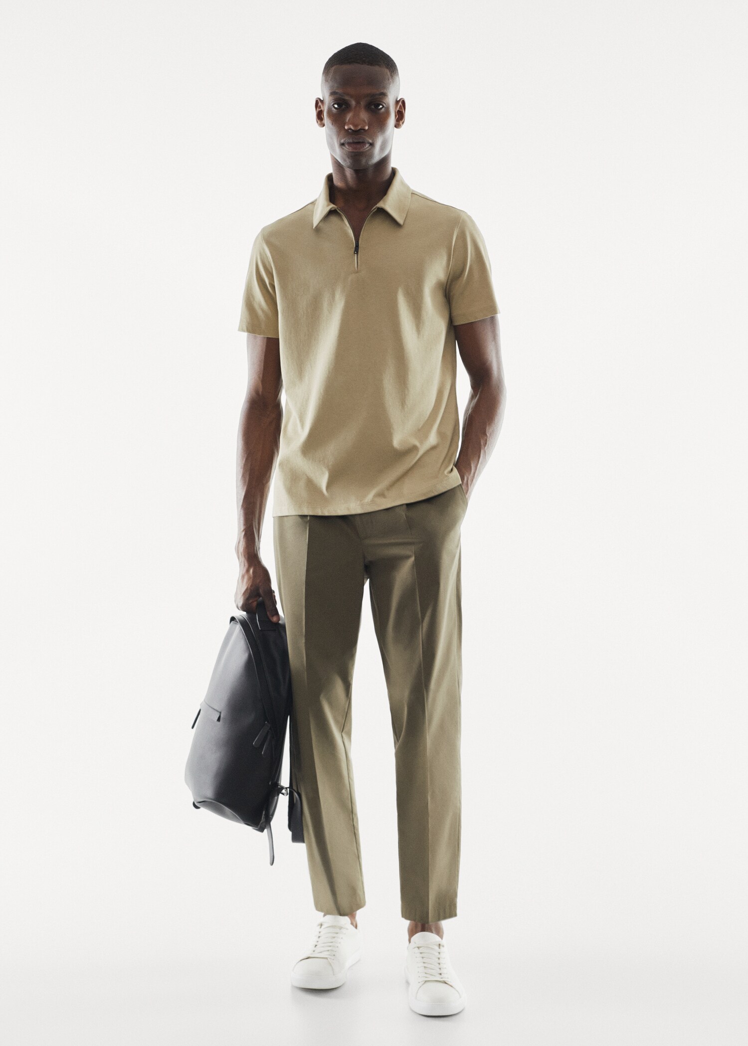 Zip cotton polo shirt - General plane
