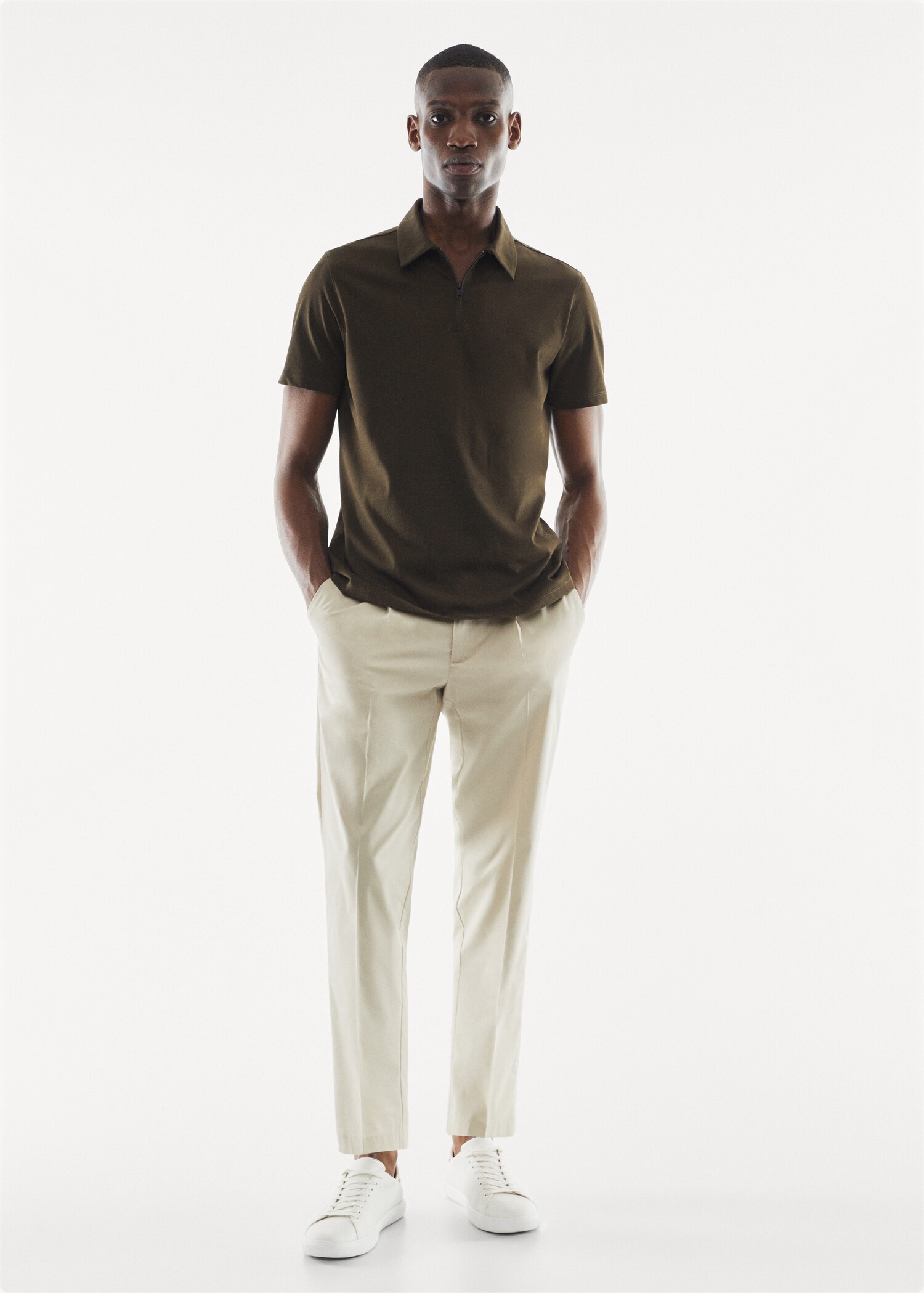 Zip cotton polo shirt - General plane