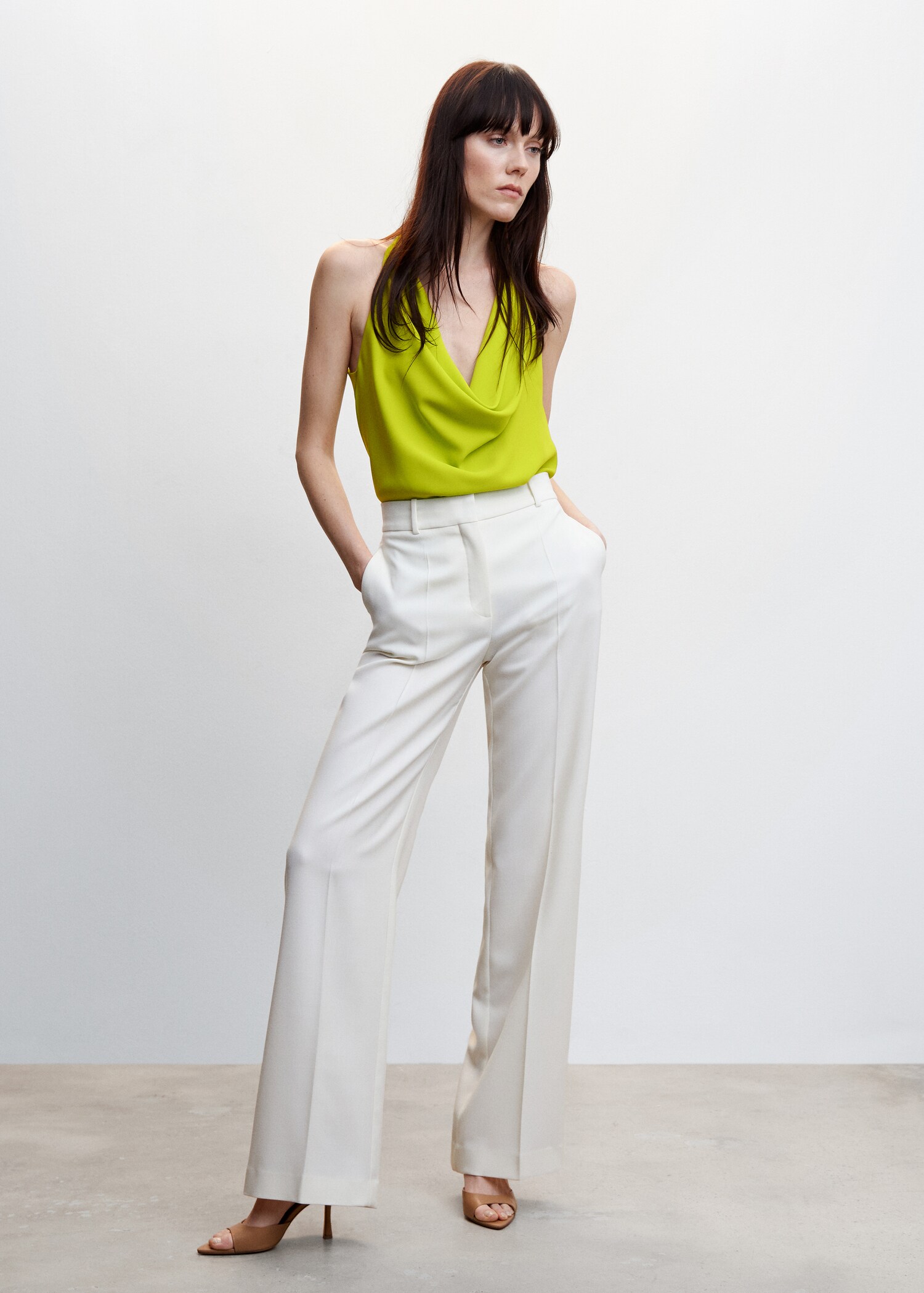 Draped neck blouse - General plane
