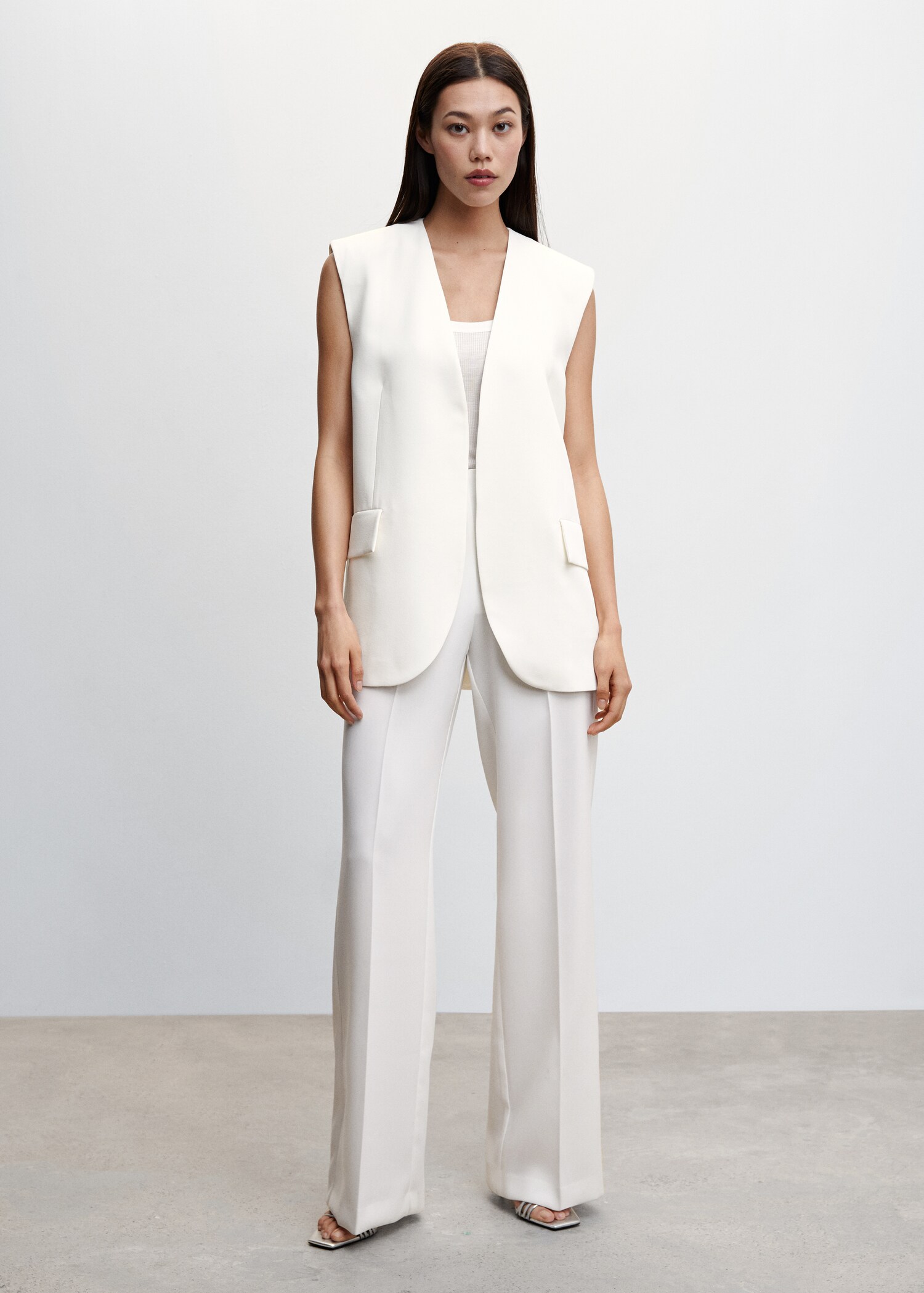 Oversized vest with lapels  - General plane