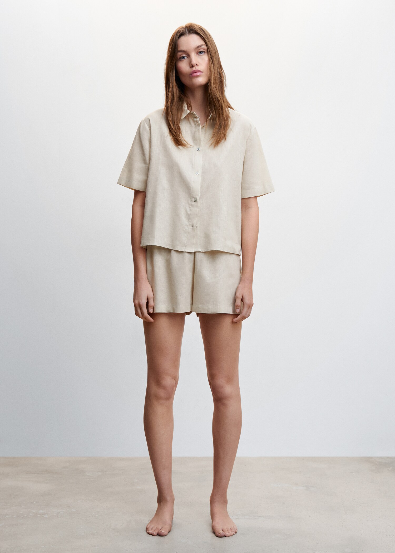 Shorts pijama lino - Plano general