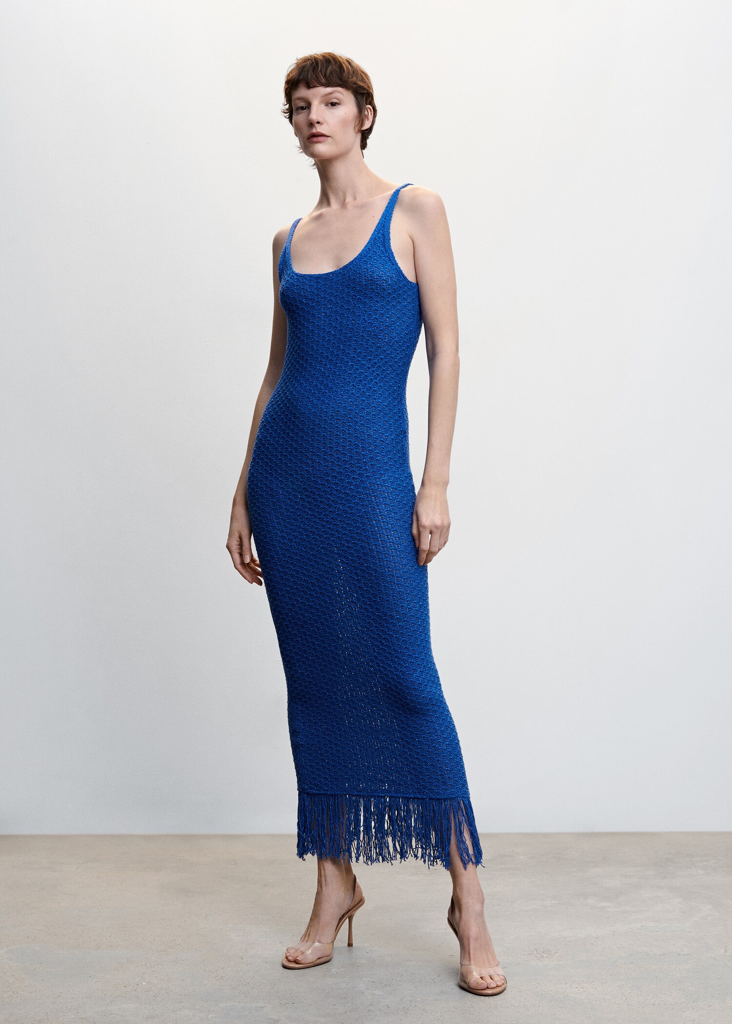 Strickkleid mit Fransendetail - Allgemeine Ansicht