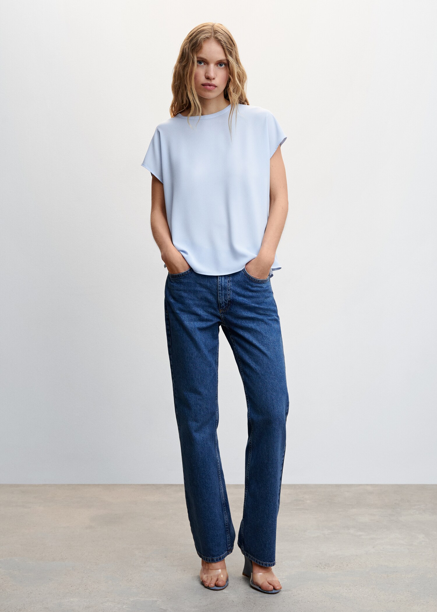 Blouse empiècement contrastant - Plan général