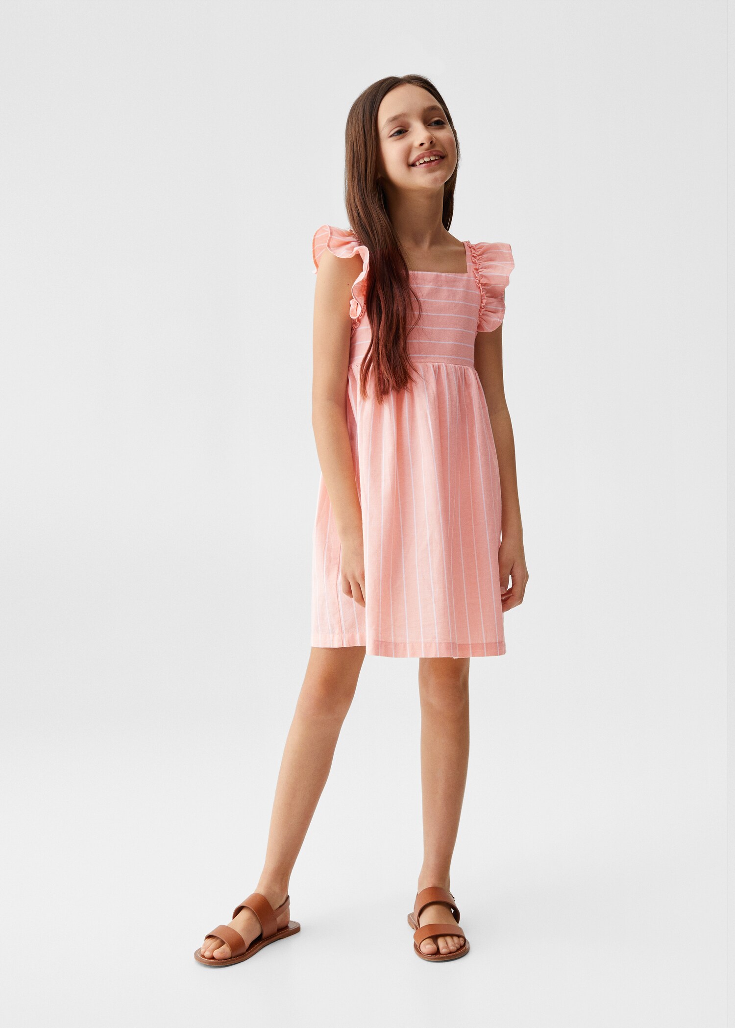 Striped linen dress - General plane