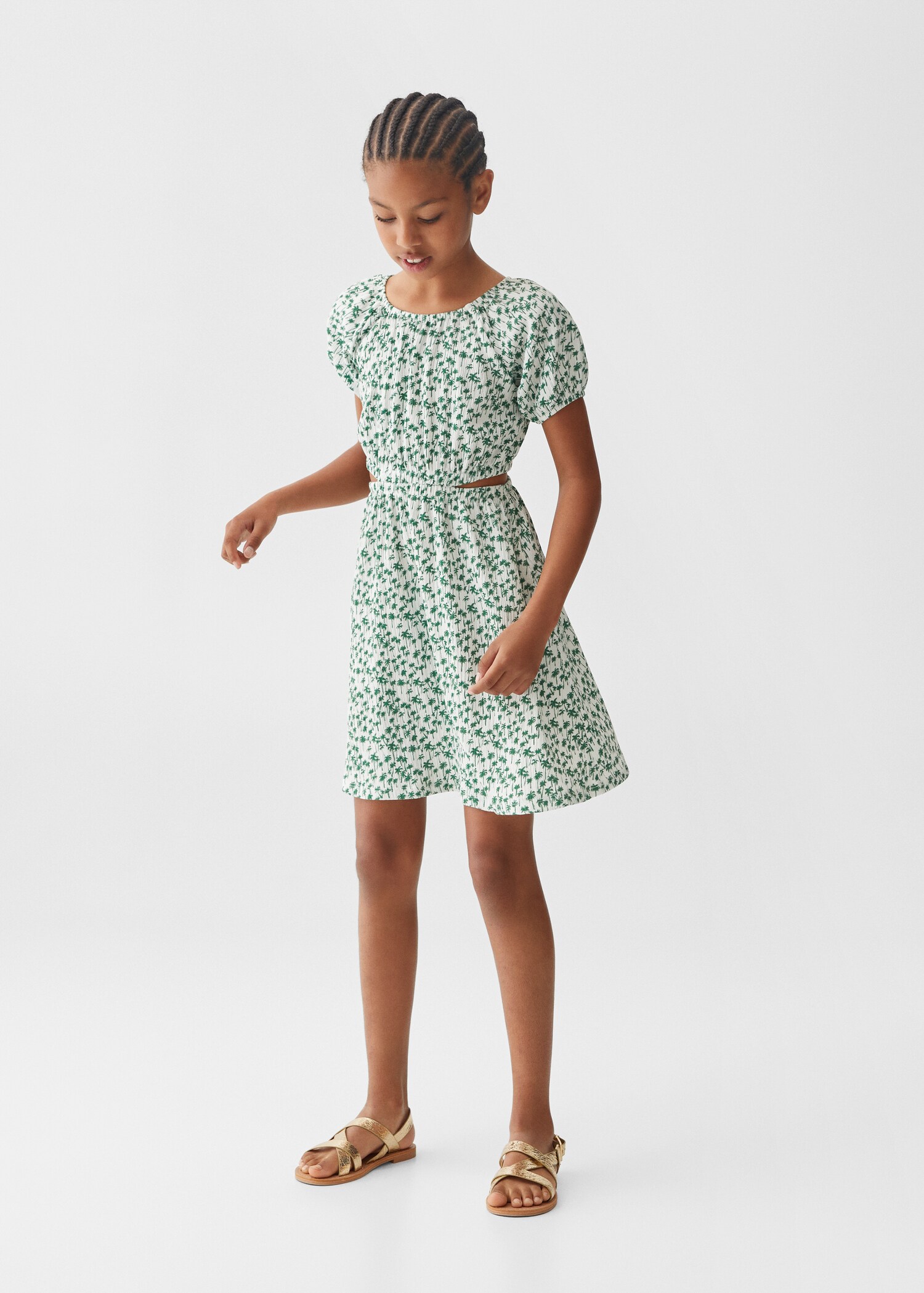 Printed cut-out detail dress - General plane