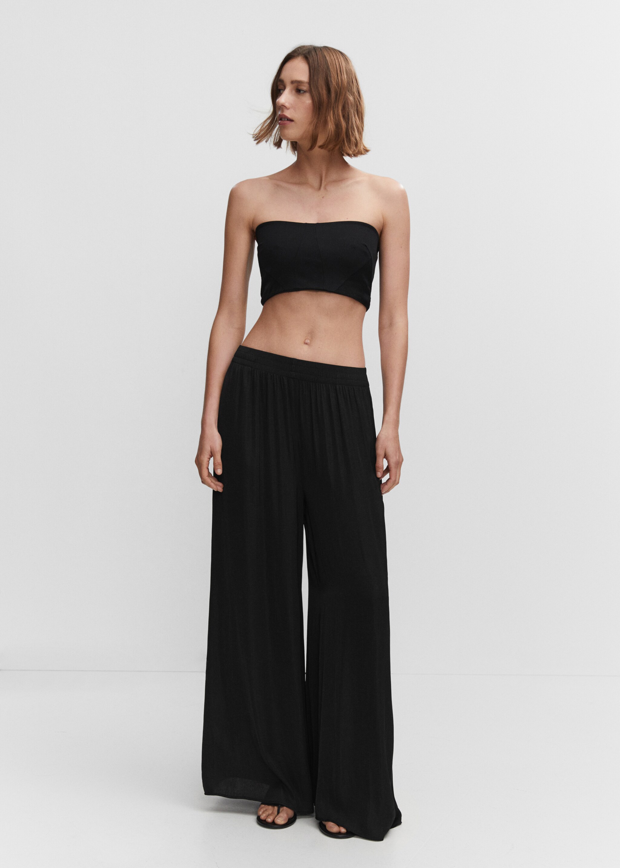 Low-rise palazzo trousers - General plane
