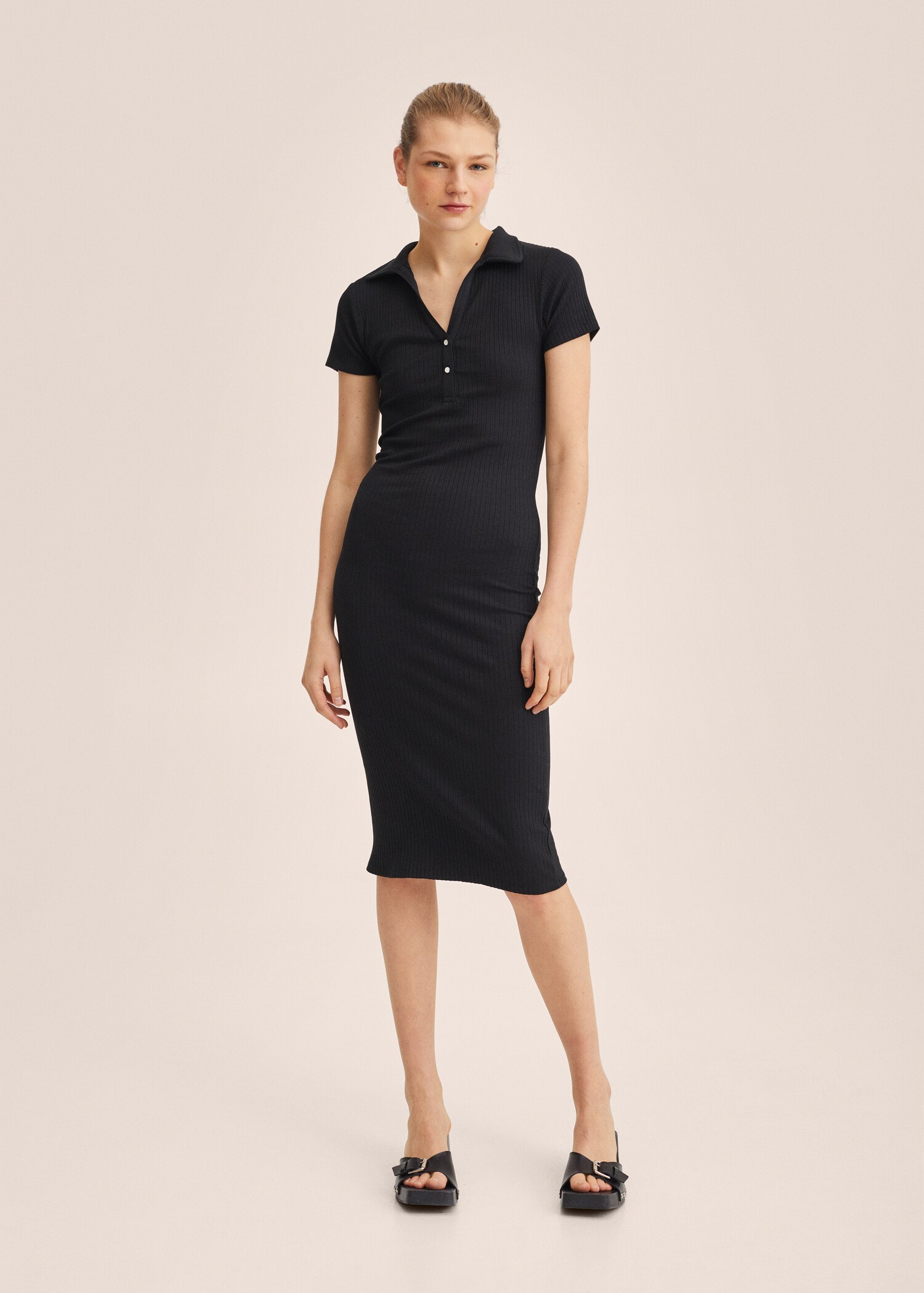 Ribbed midi dress - General plane