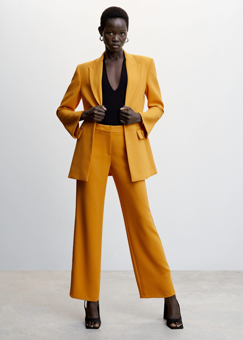 Zara yellow pant sales suit