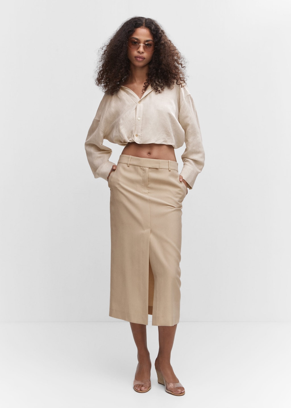 Mango belt top midi skirt