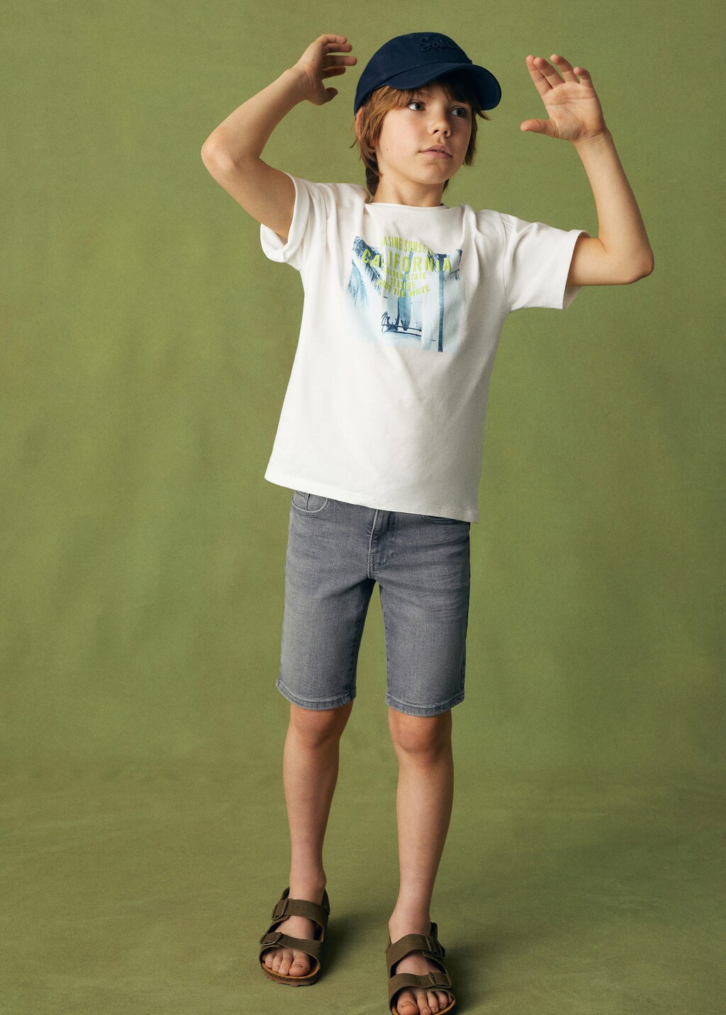Boys white shorts top