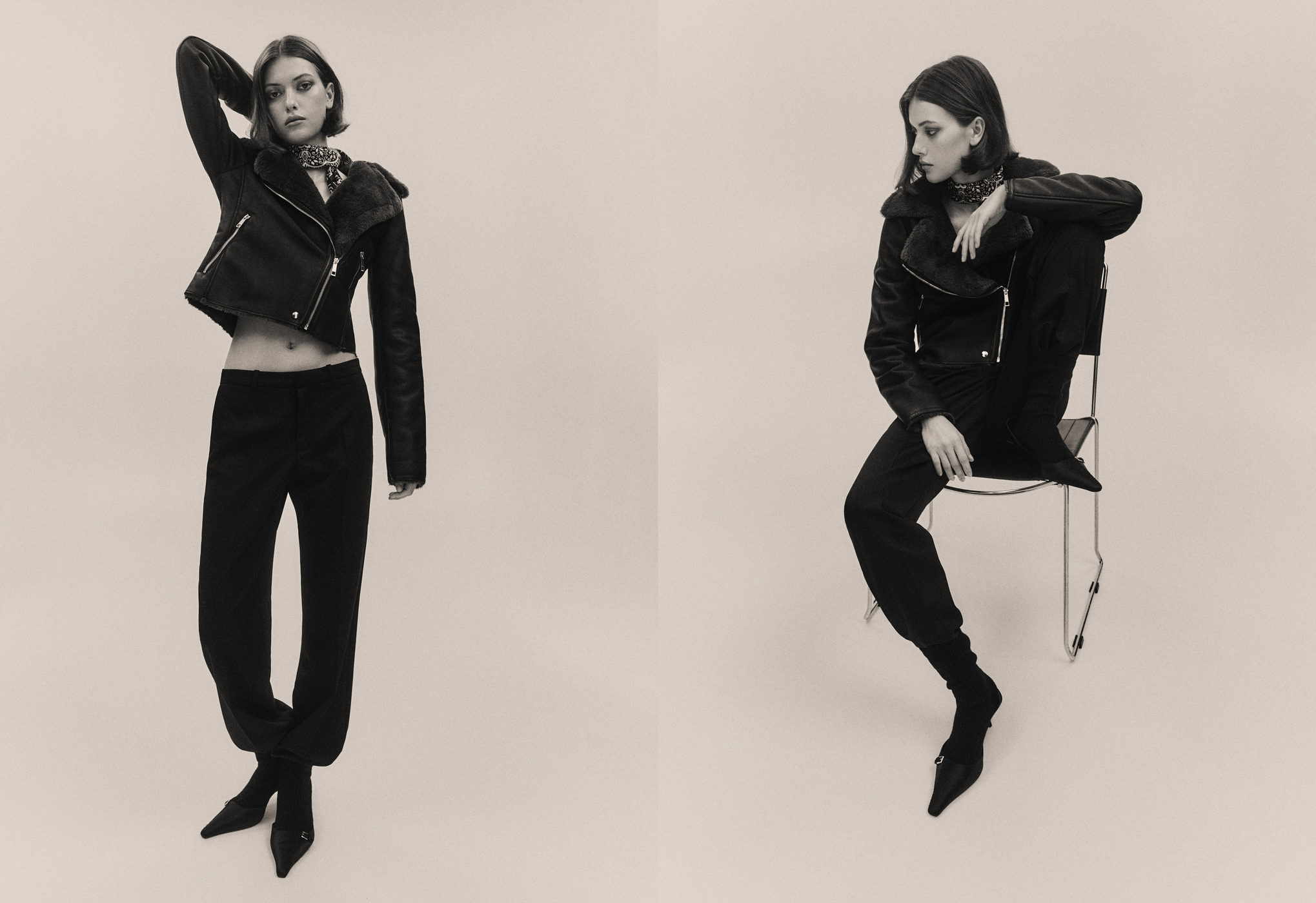 Faux shearling-lined jacket - Panoramic plane