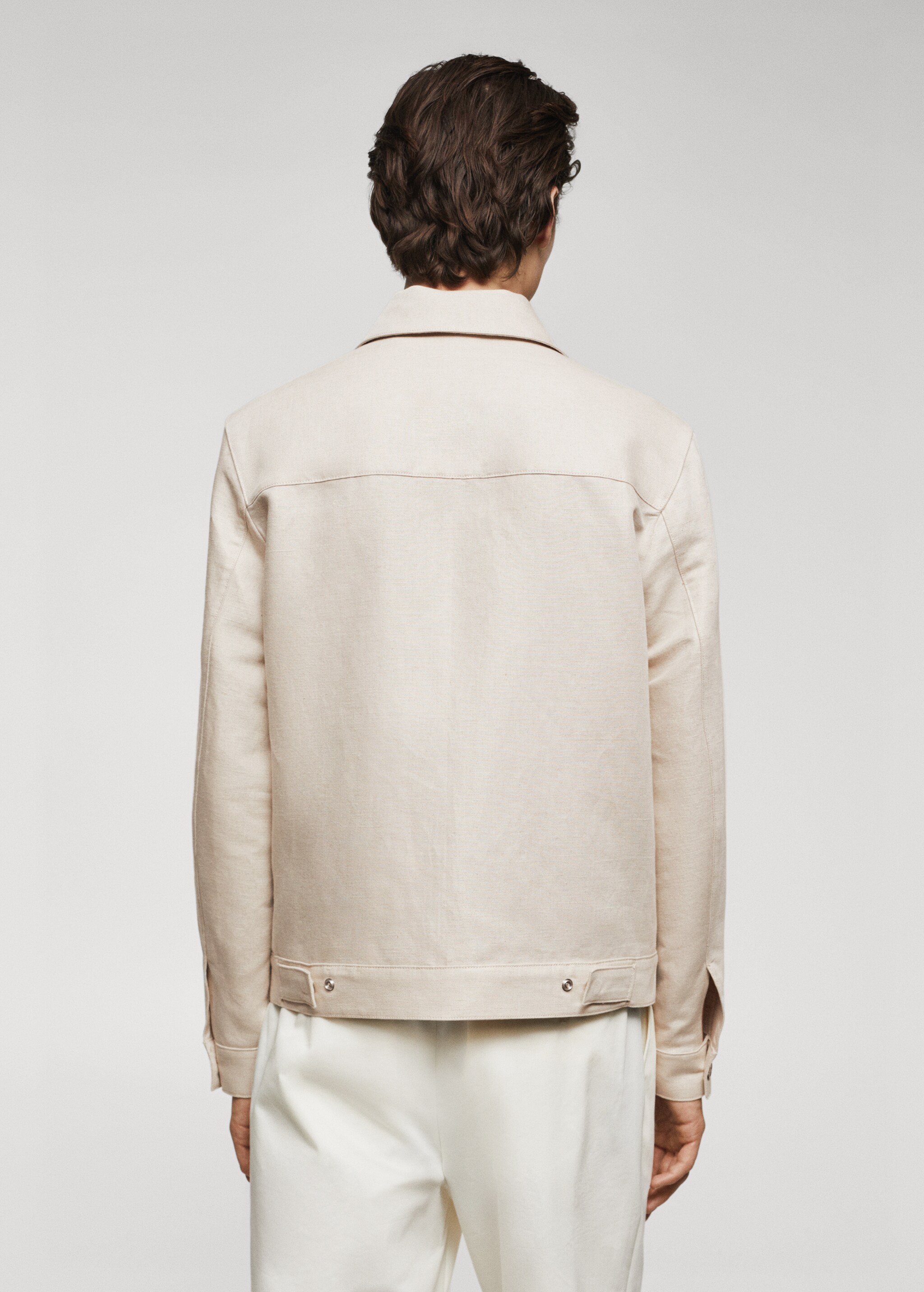Pocket linen-blend jacket - Reverse of the article
