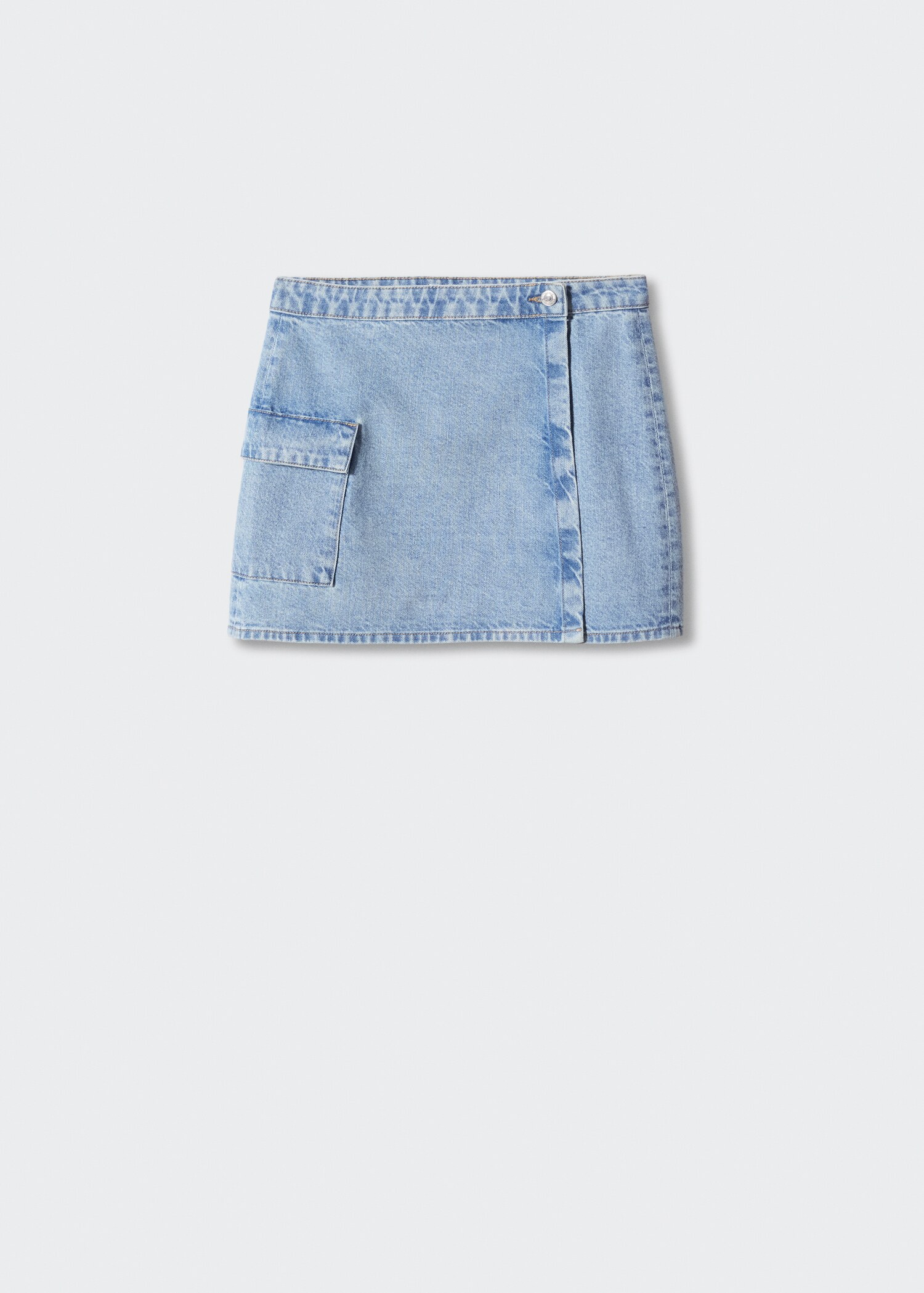 Crossed denim mini-skirt - Article without model
