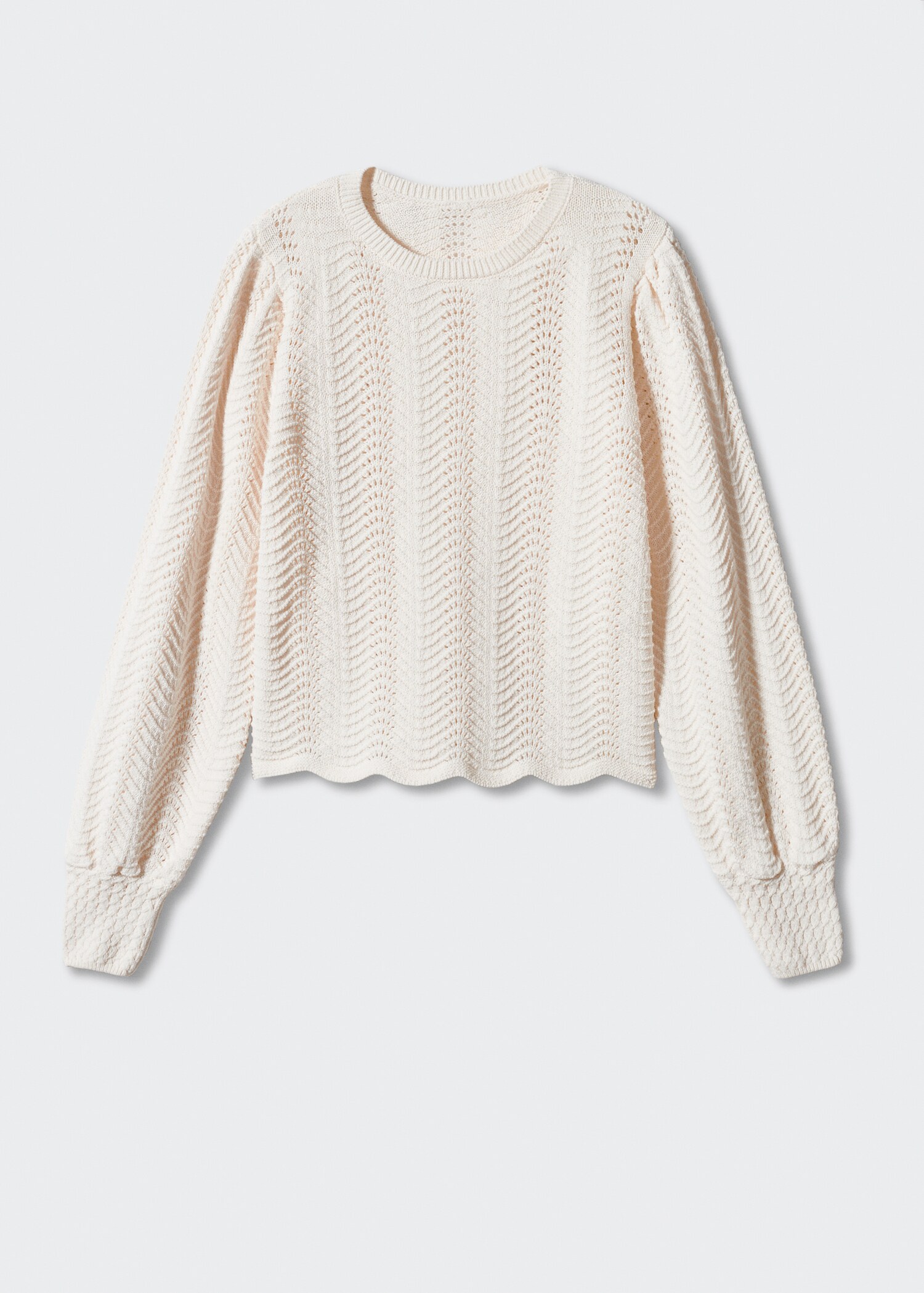 Puff-sleeve knitted sweater - Article without model