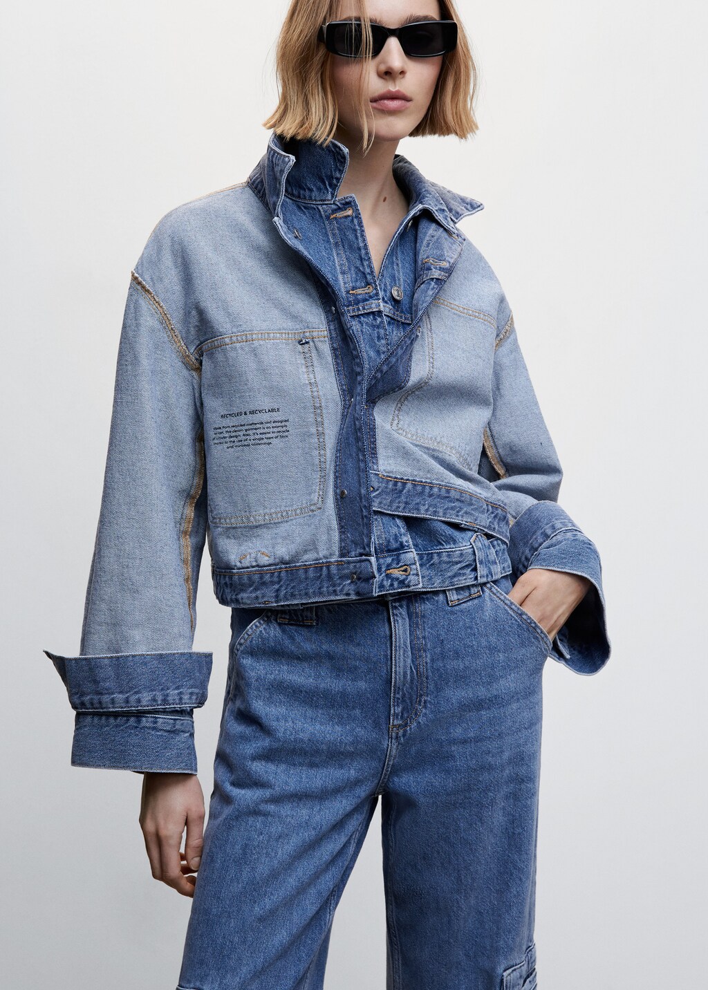 Pocketed denim jacket