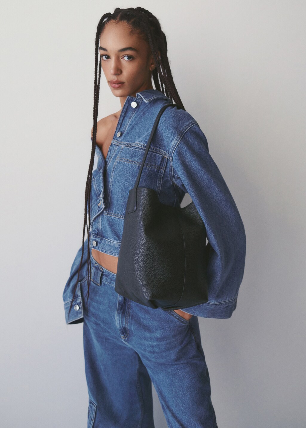 Pocketed denim jacket