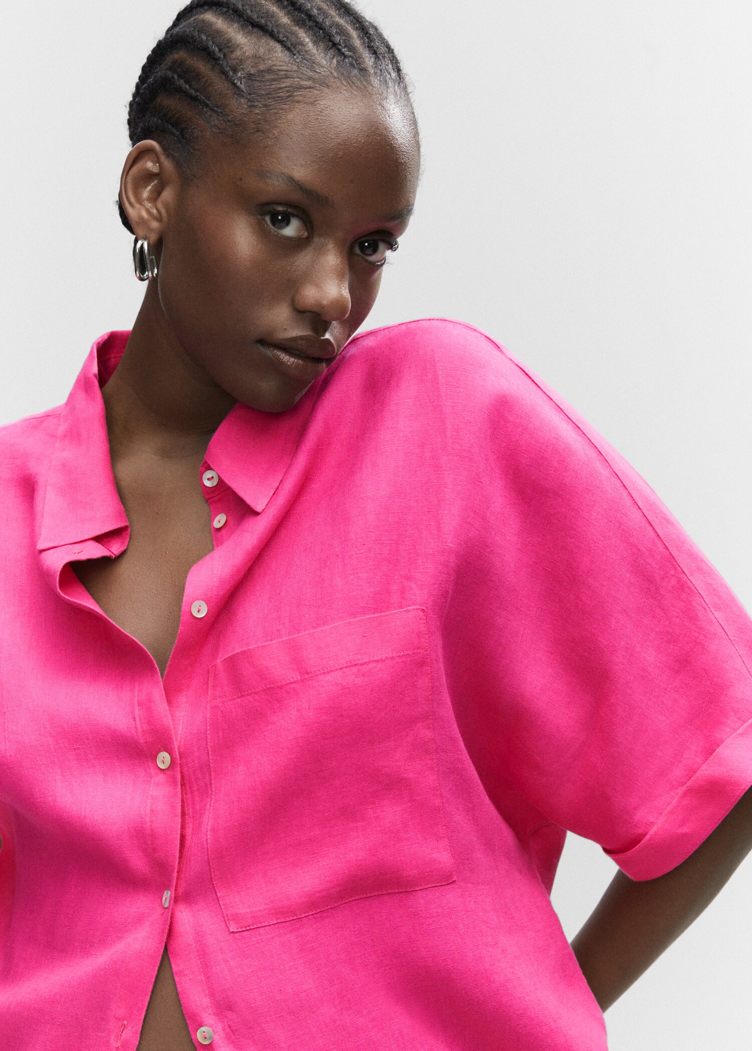 Pocket linen shirt - Details of the article 4