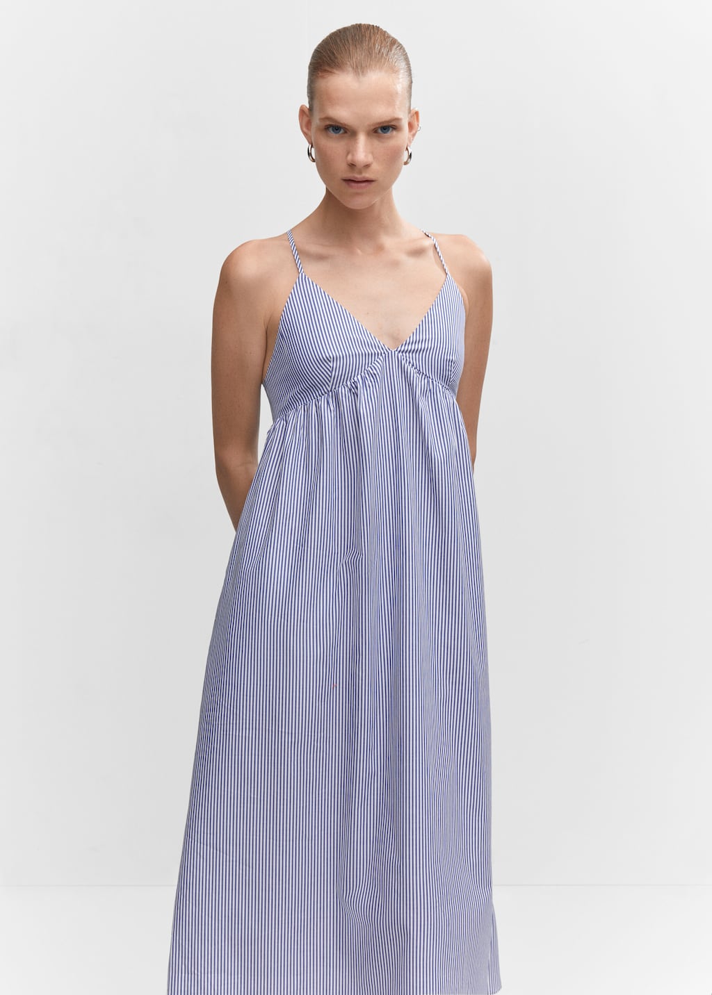 Cotton cross back dress Women MANGO Montenegro
