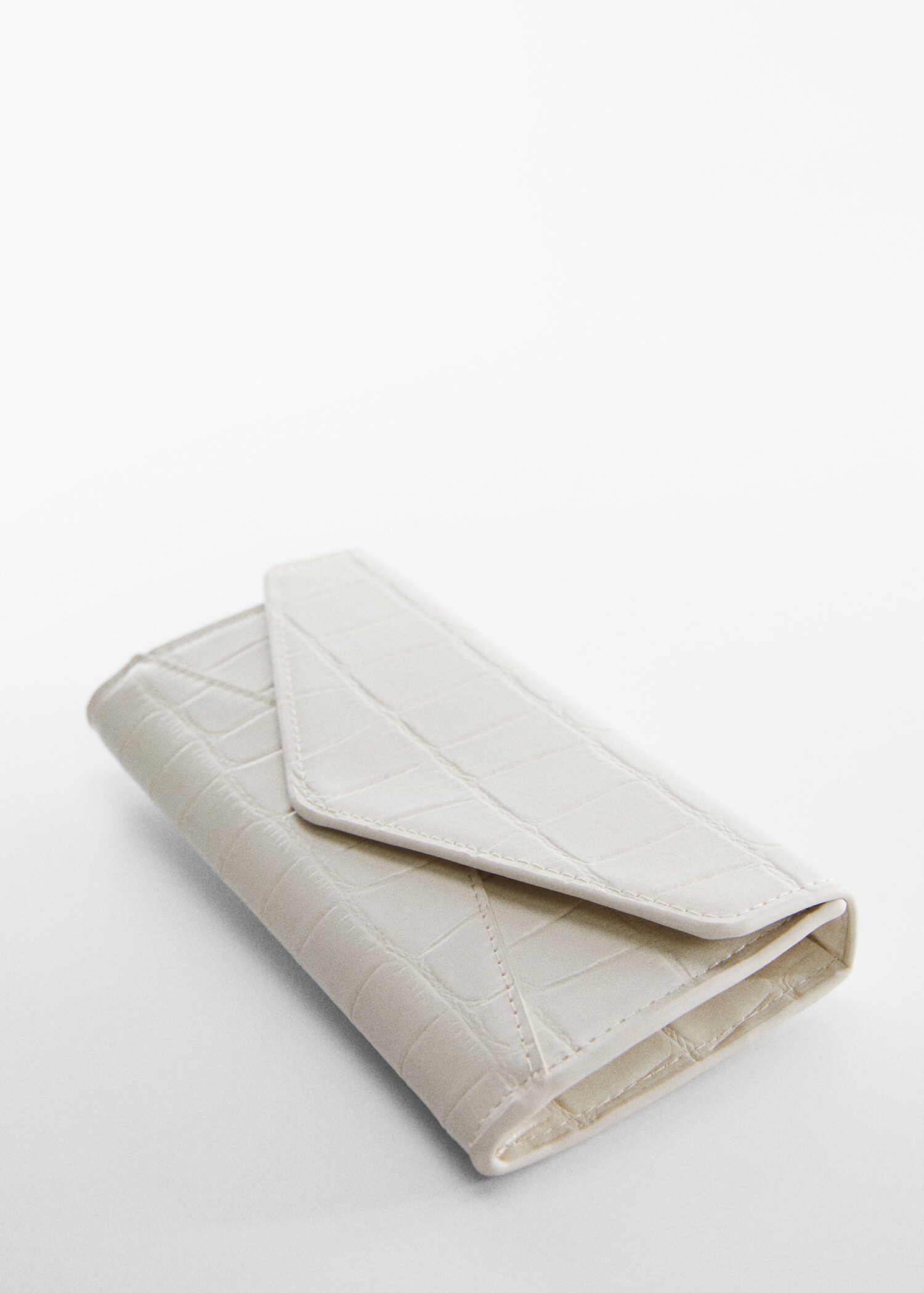 Crocodrile wallet with flap - Medium plane