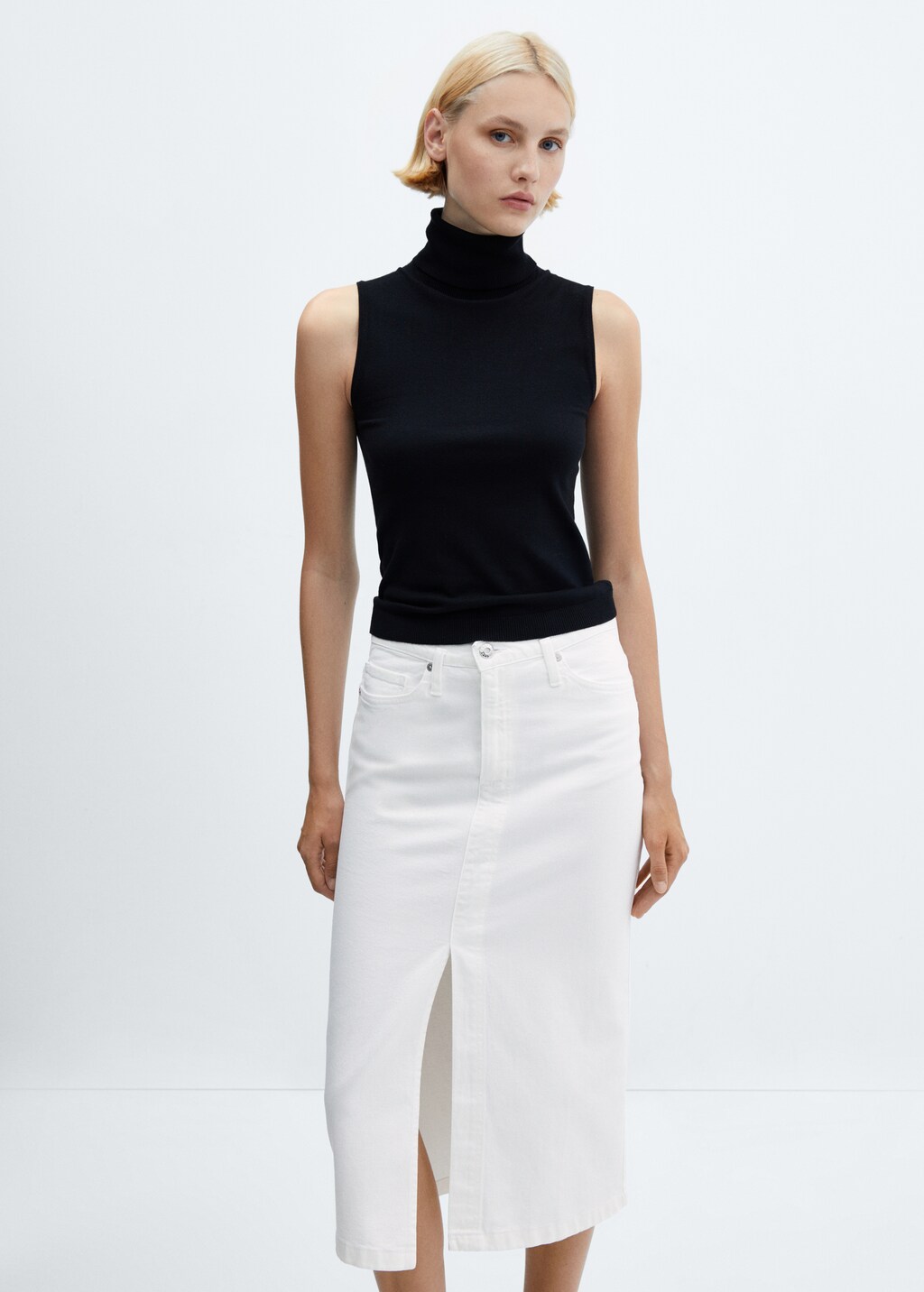 Denim midi-skirt - image 4