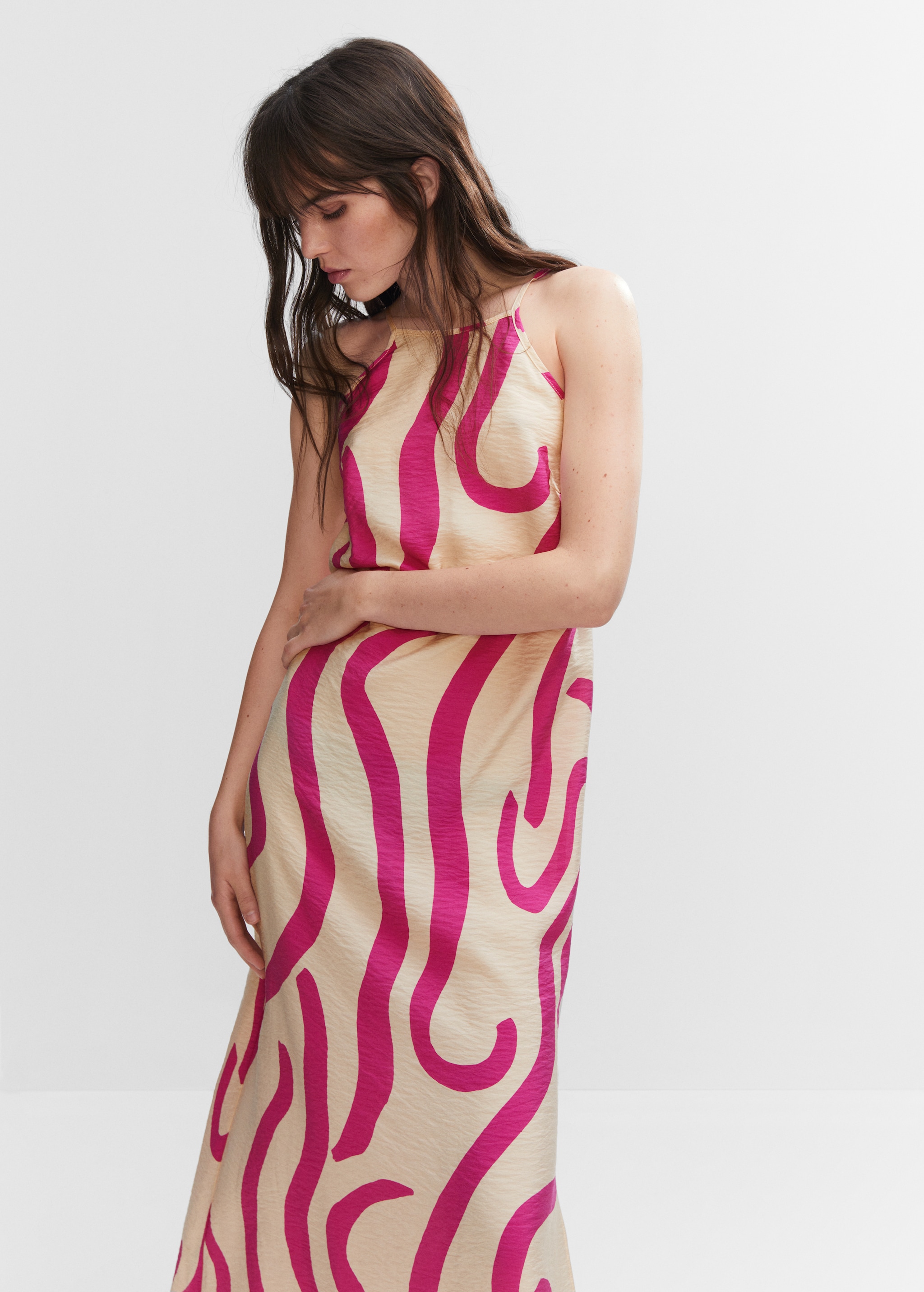 Printed cut-out detail dress - Main Image