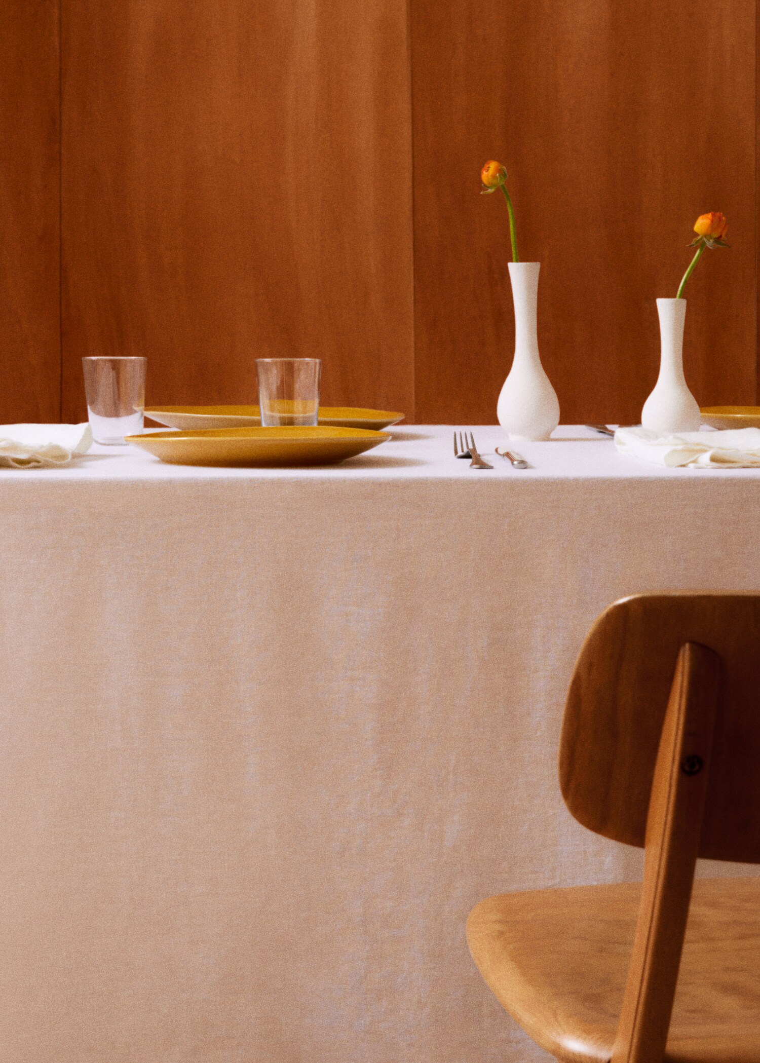Hemstitched-detail tablecloth 150x250cm - Details of the article 6