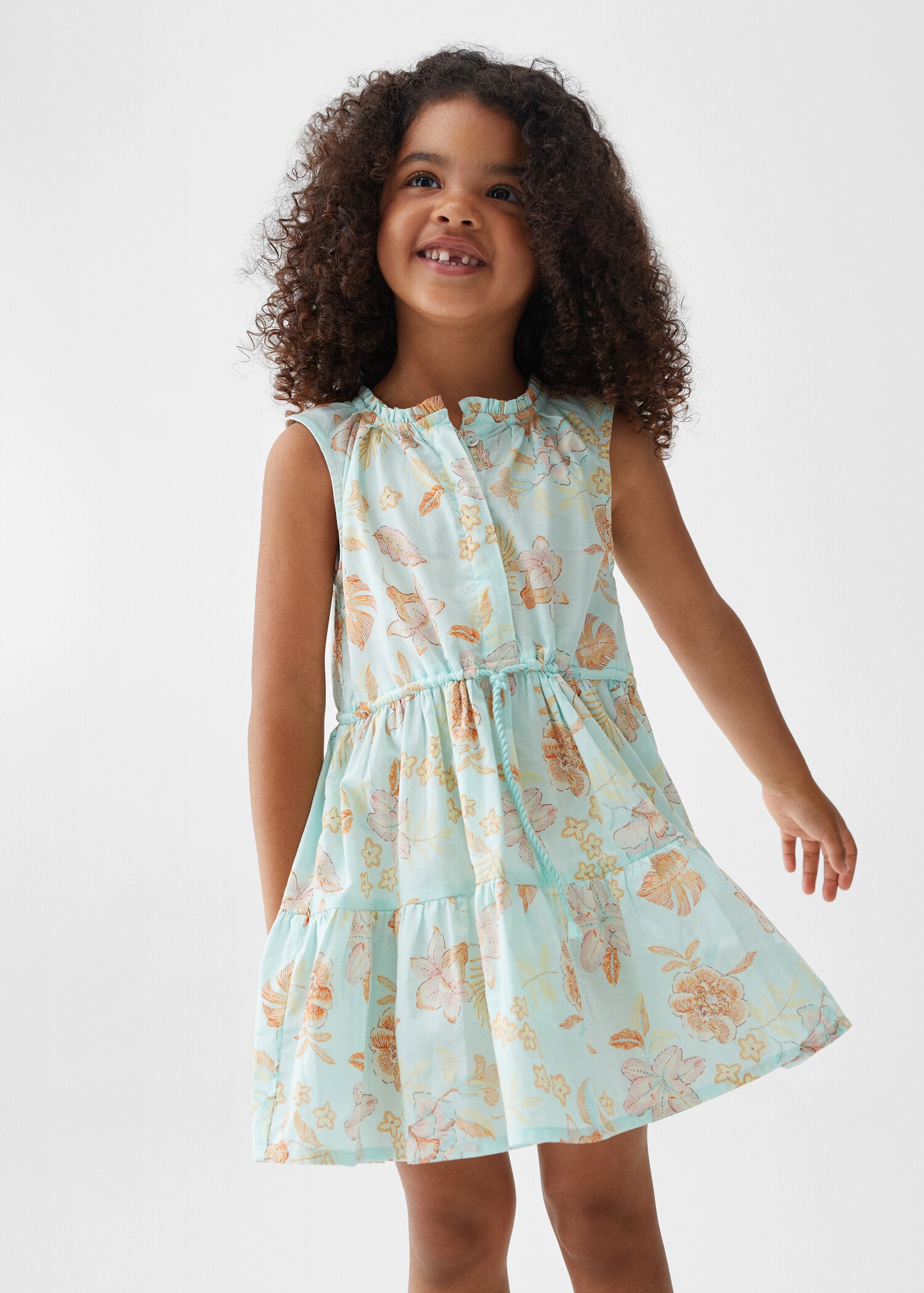 Vestido algodón flores - Plano medio