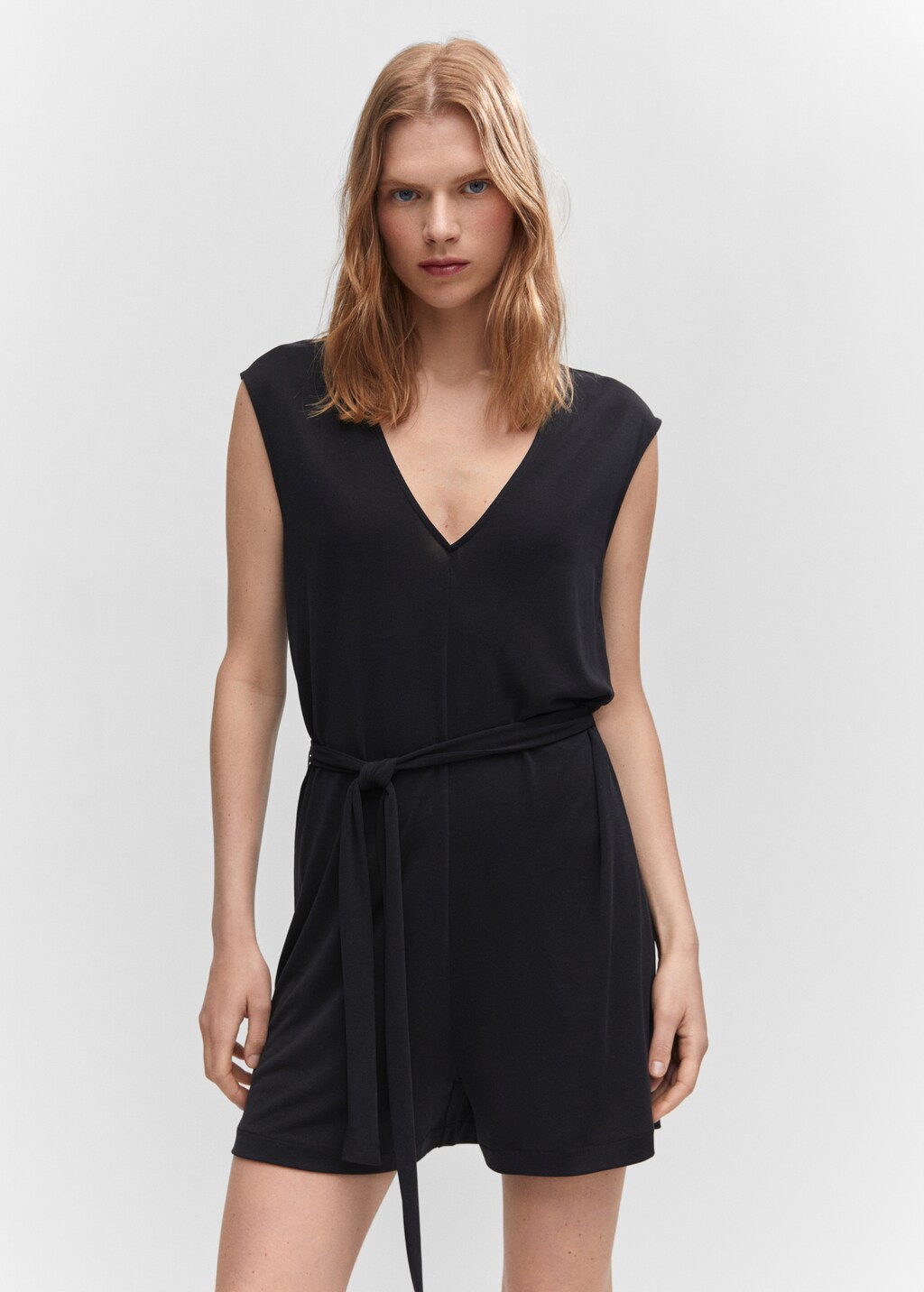 Modal jumpsuit with tie