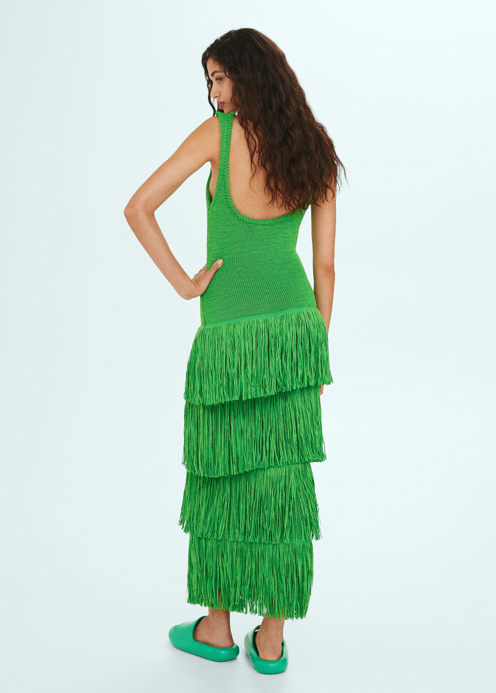 Knitted dress with fringe design - Reverse of the article