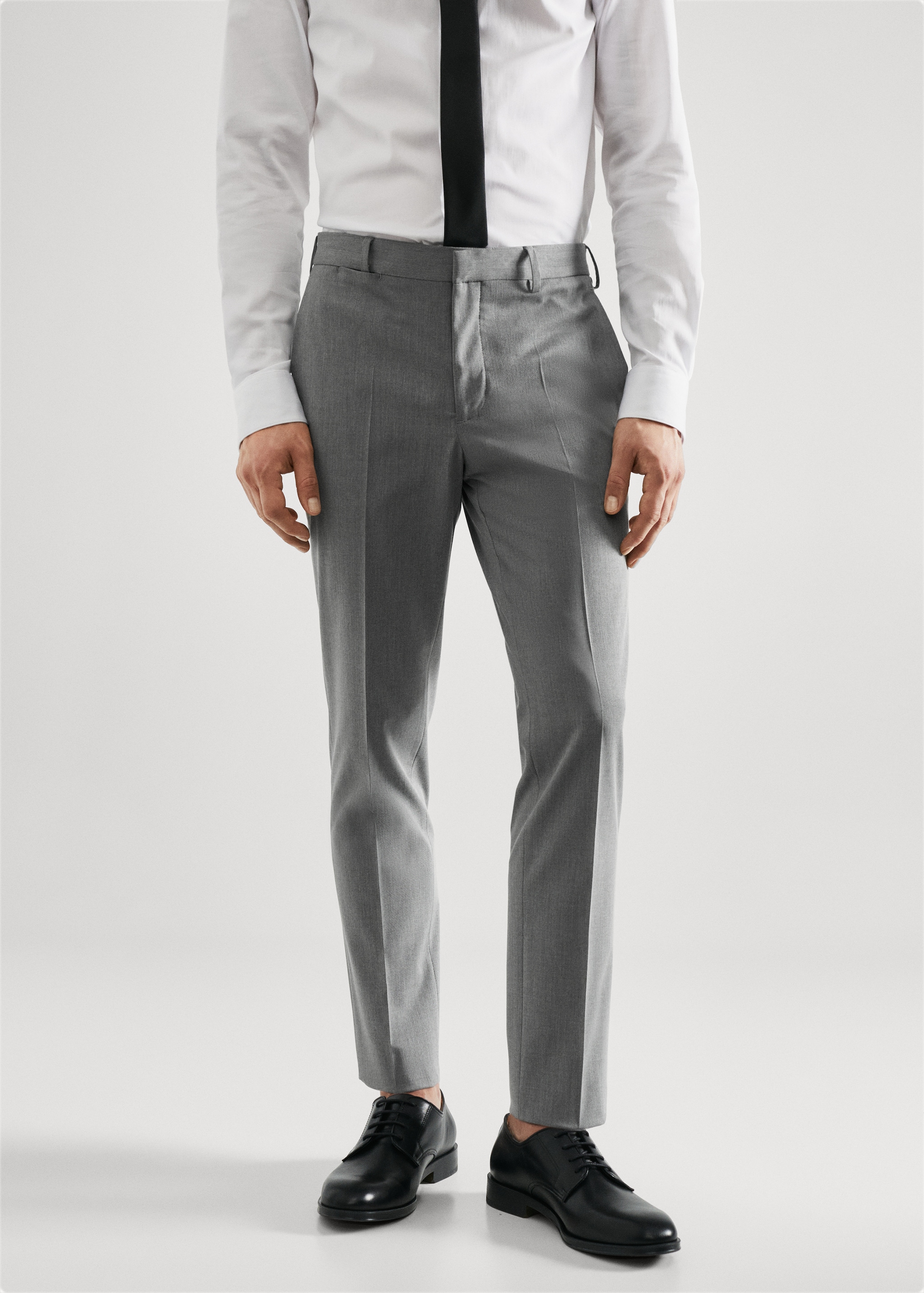 Stretch fabric super slim-fit suit trousers - Medium plane