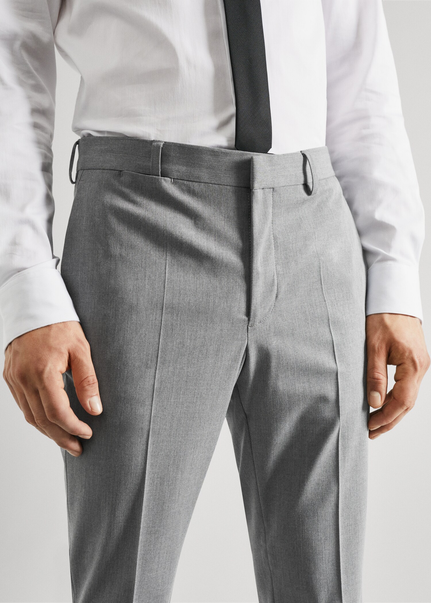 Stretch fabric super slim-fit suit trousers - Details of the article 1