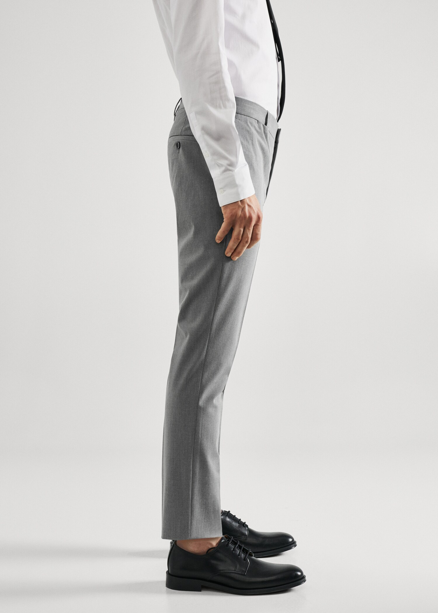Stretch fabric super slim-fit suit trousers - Details of the article 2