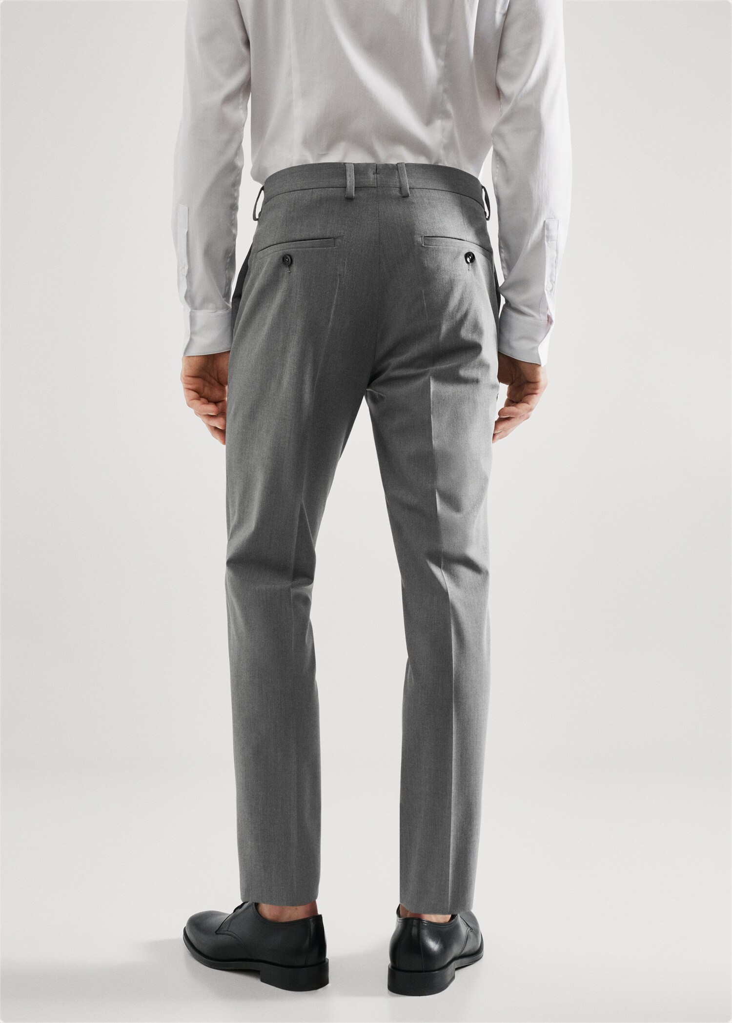 Stretch fabric super slim-fit suit trousers - Reverse of the article