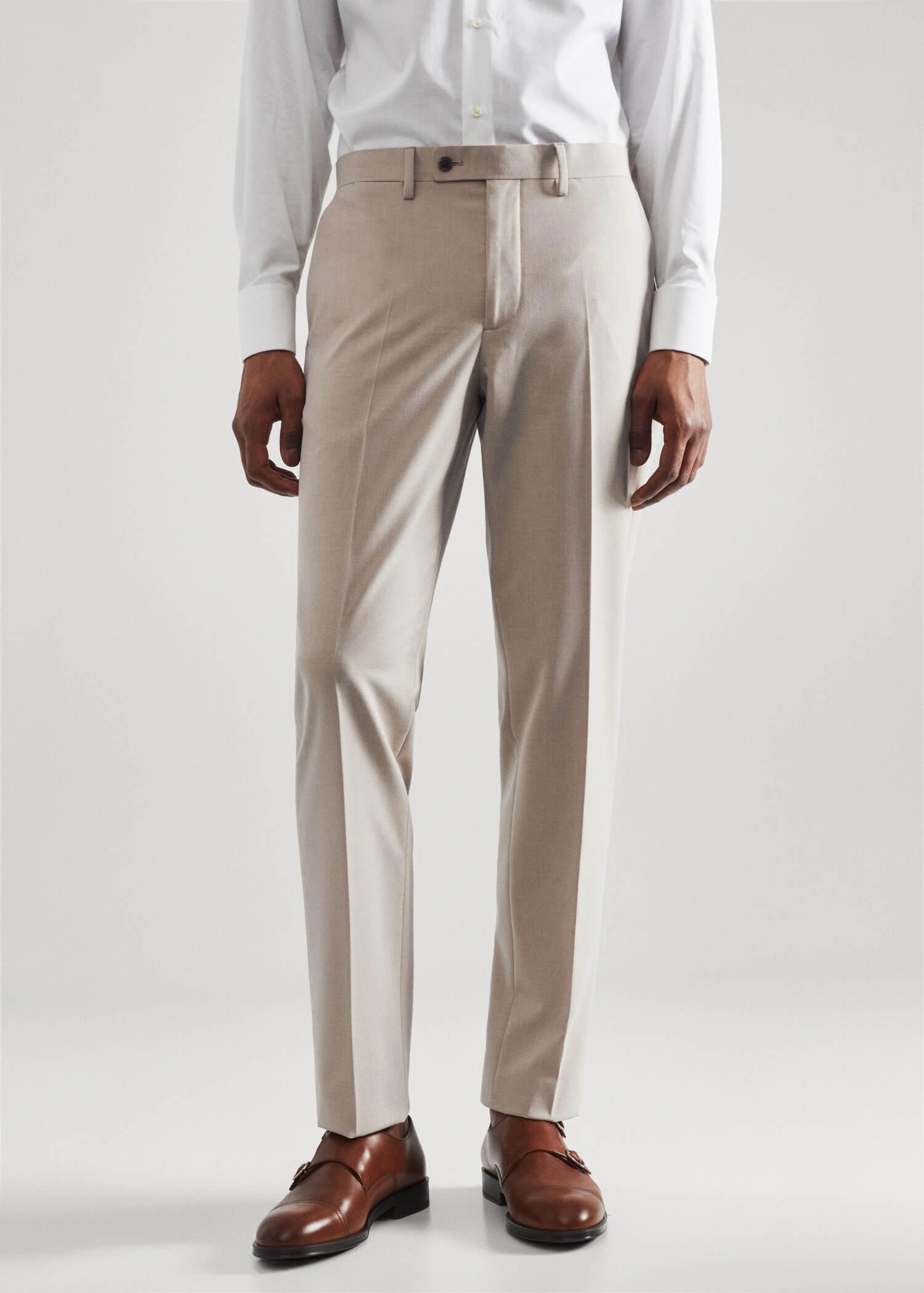 Pantaloni completo slim-fit tessuto comfort stretch - Piano medio