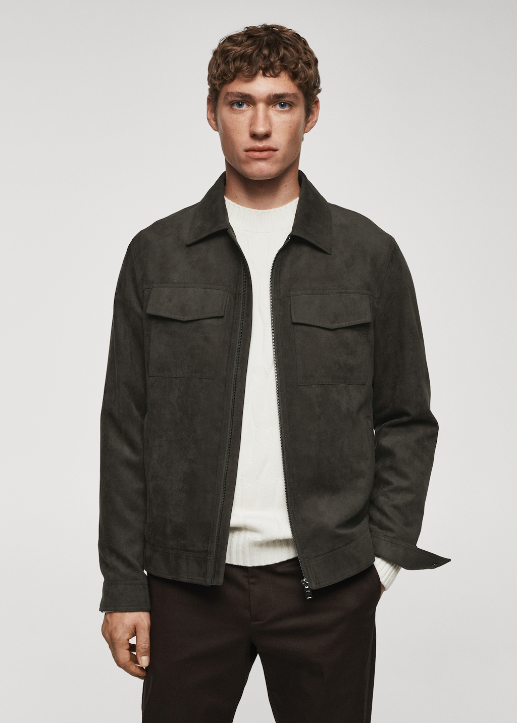 Mango veste daim homme sale