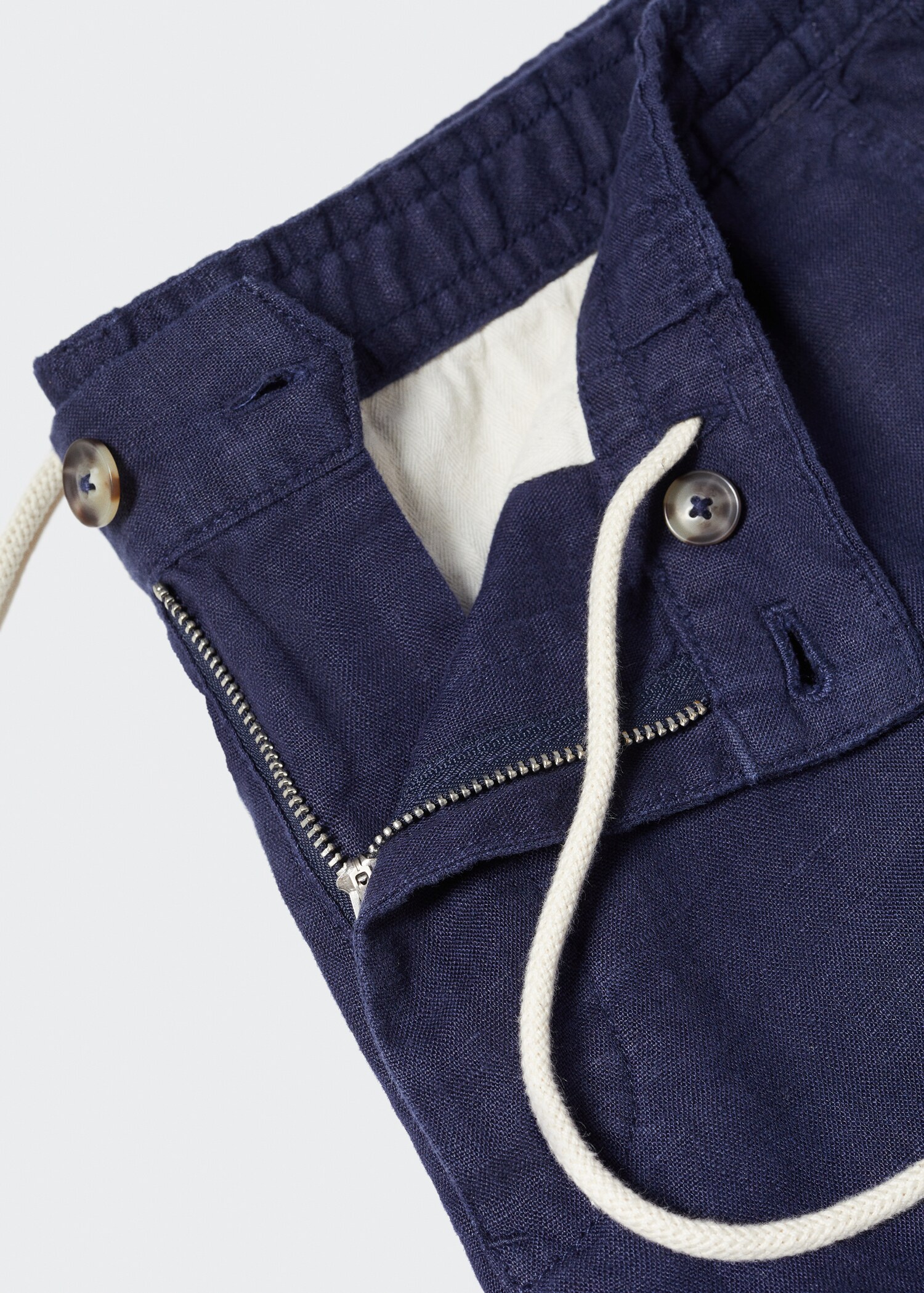 100% linen bermuda shorts with drawstring - Details of the article 8