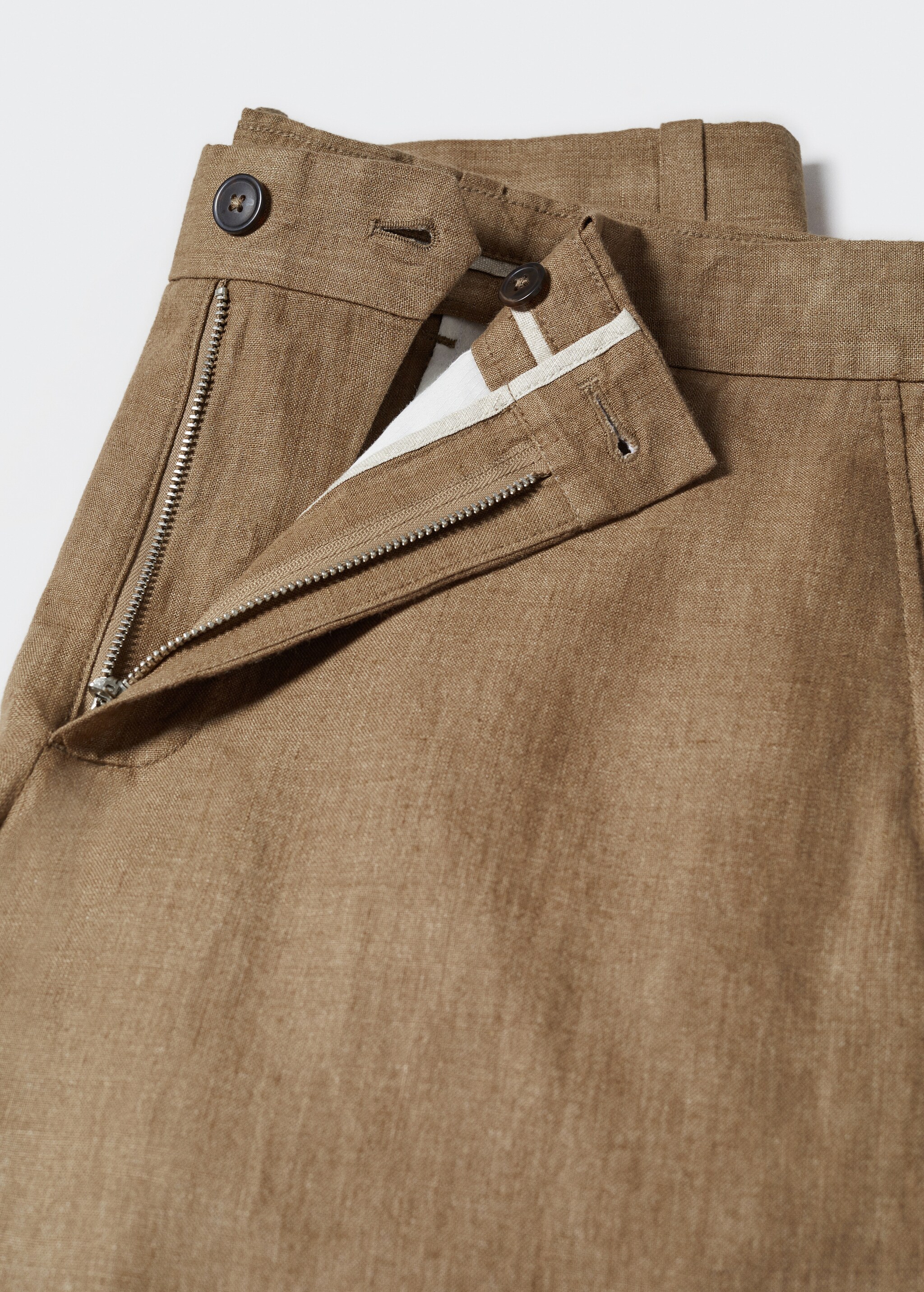 Slim-fit 100% linen trousers - Details of the article 8