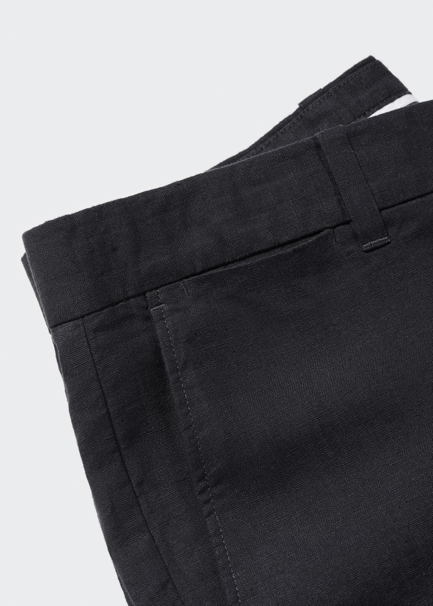 Slim-fit 100% linen trousers - Details of the article 8