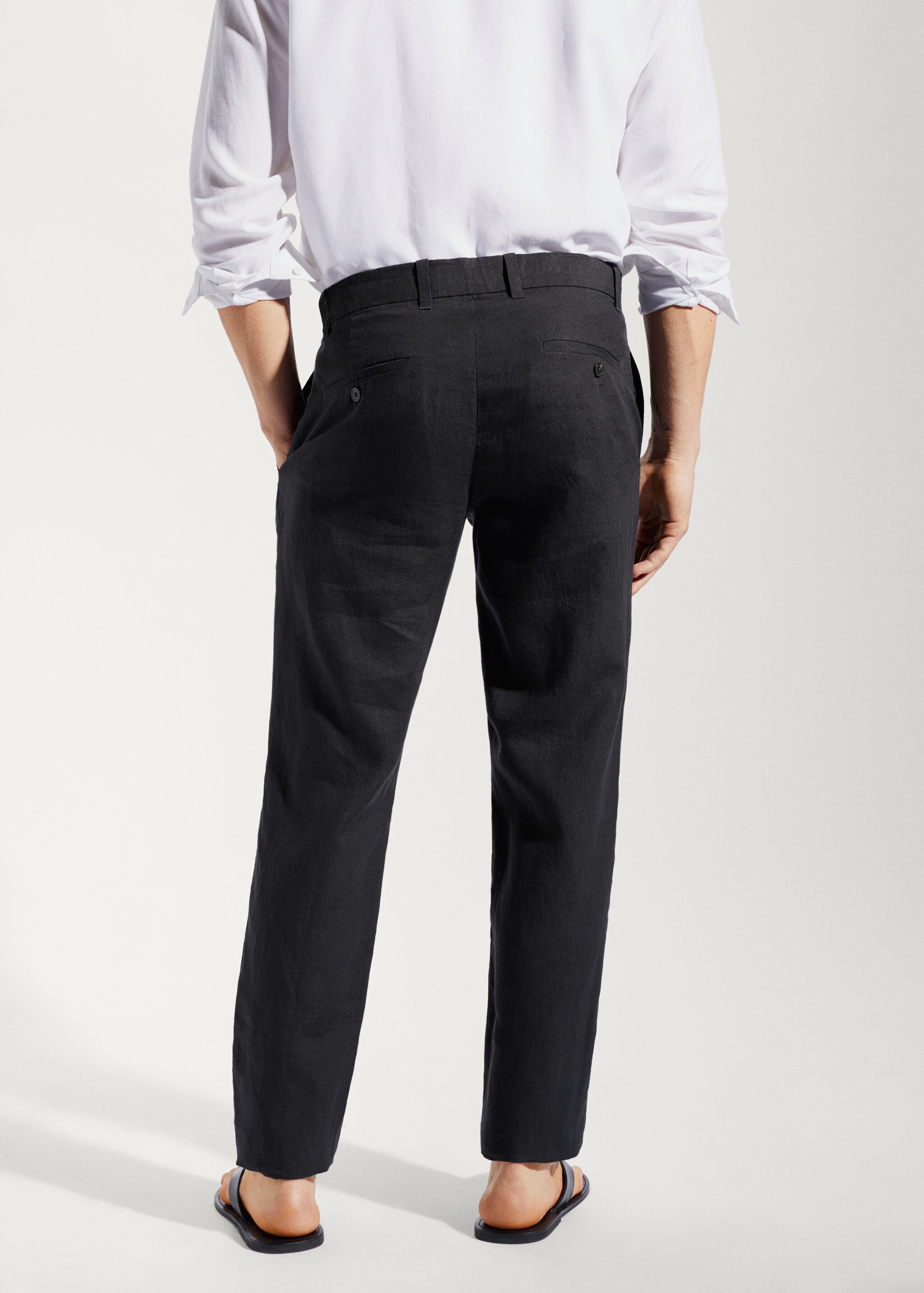 Pantalon 100 % lin slim fit - Reverse of the article