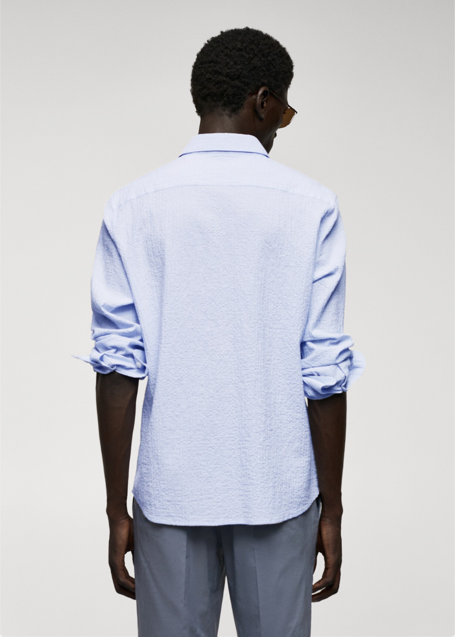 Camisa algodón seersucker mil rayas - Reverso del artículo