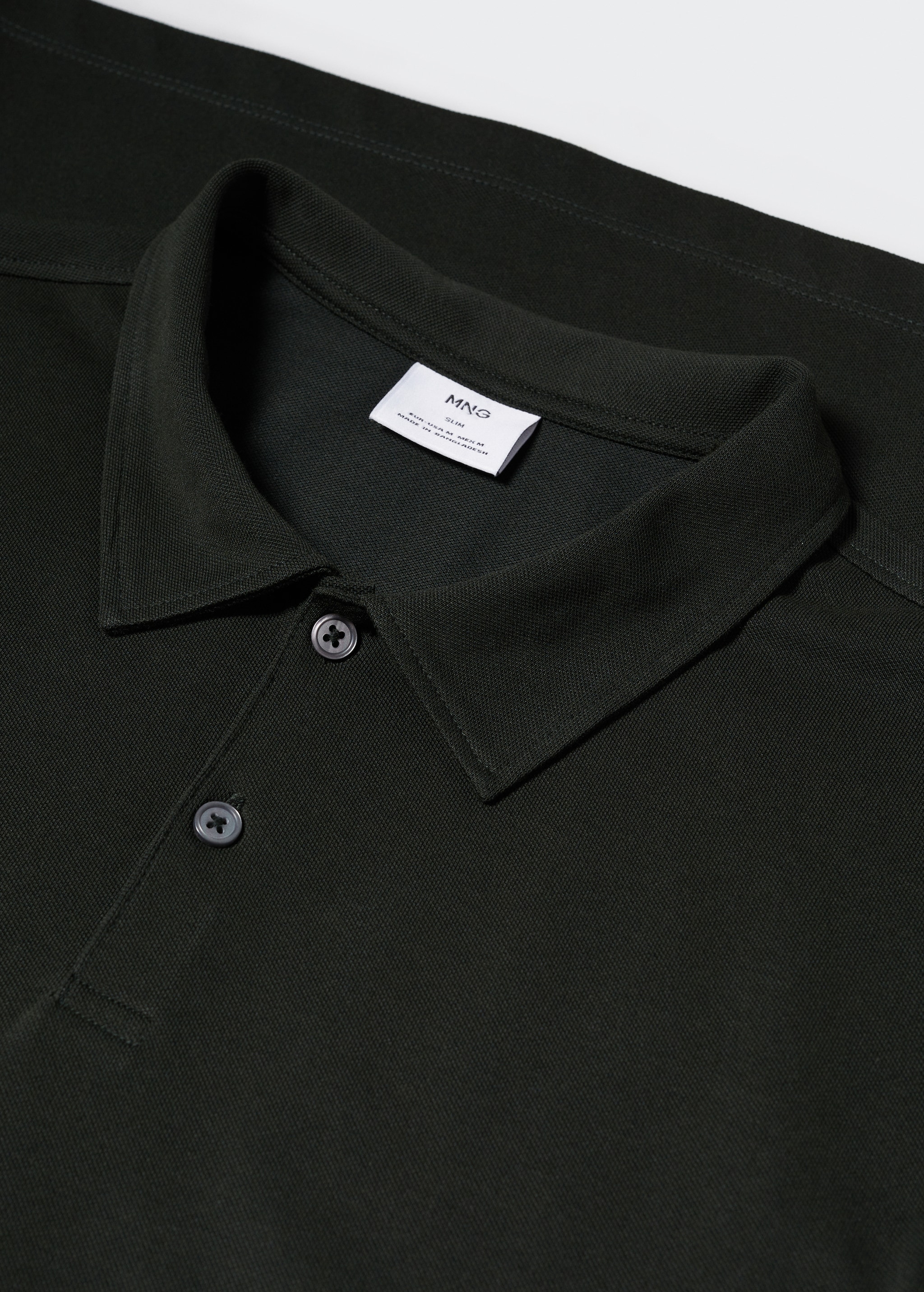 Slim-fit textured cotton polo shirt - Details of the article 8