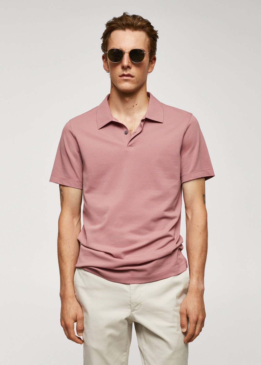 Light pink polo shirt men hot sale