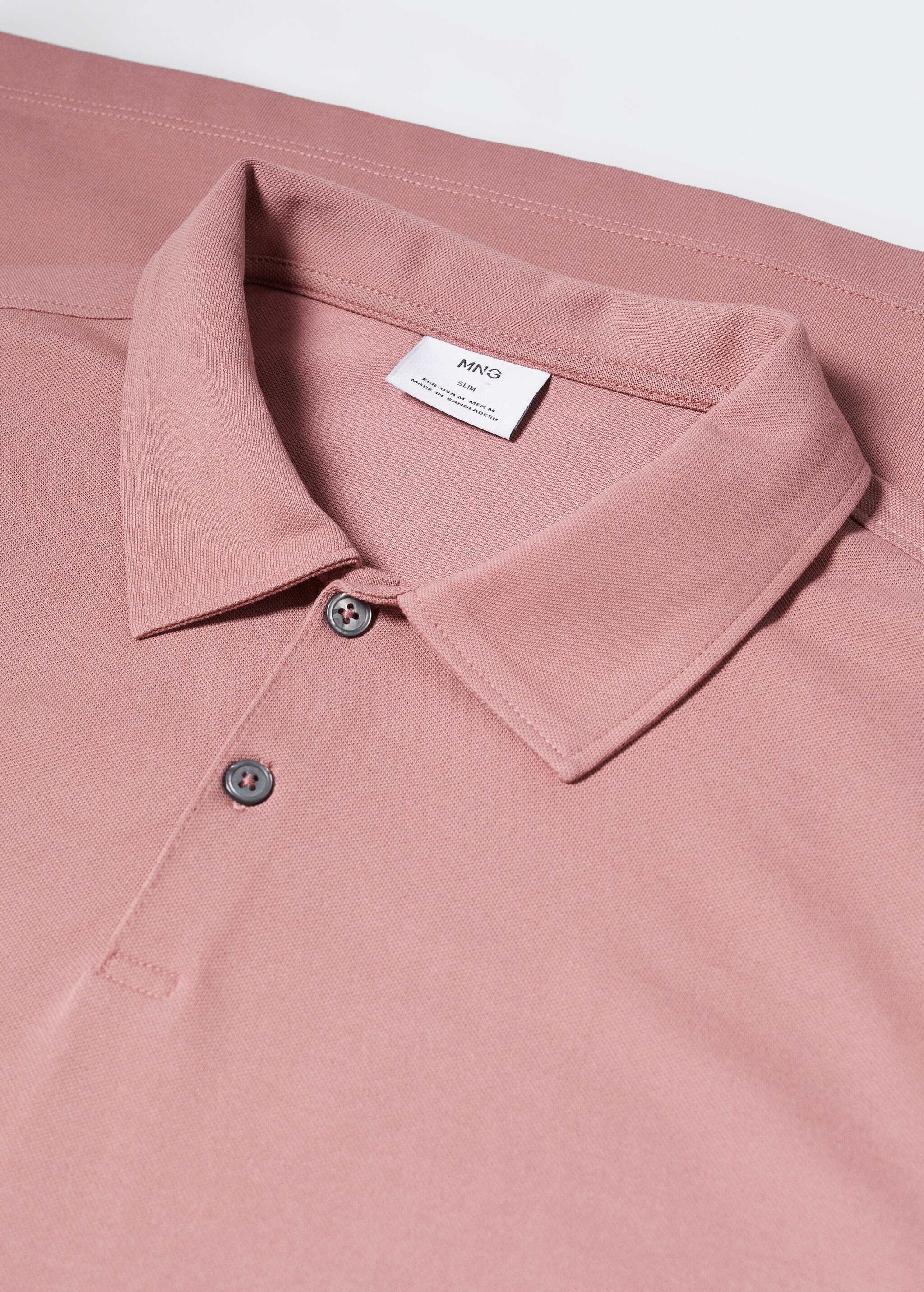 Slim-fit textured cotton polo shirt - Details of the article 8