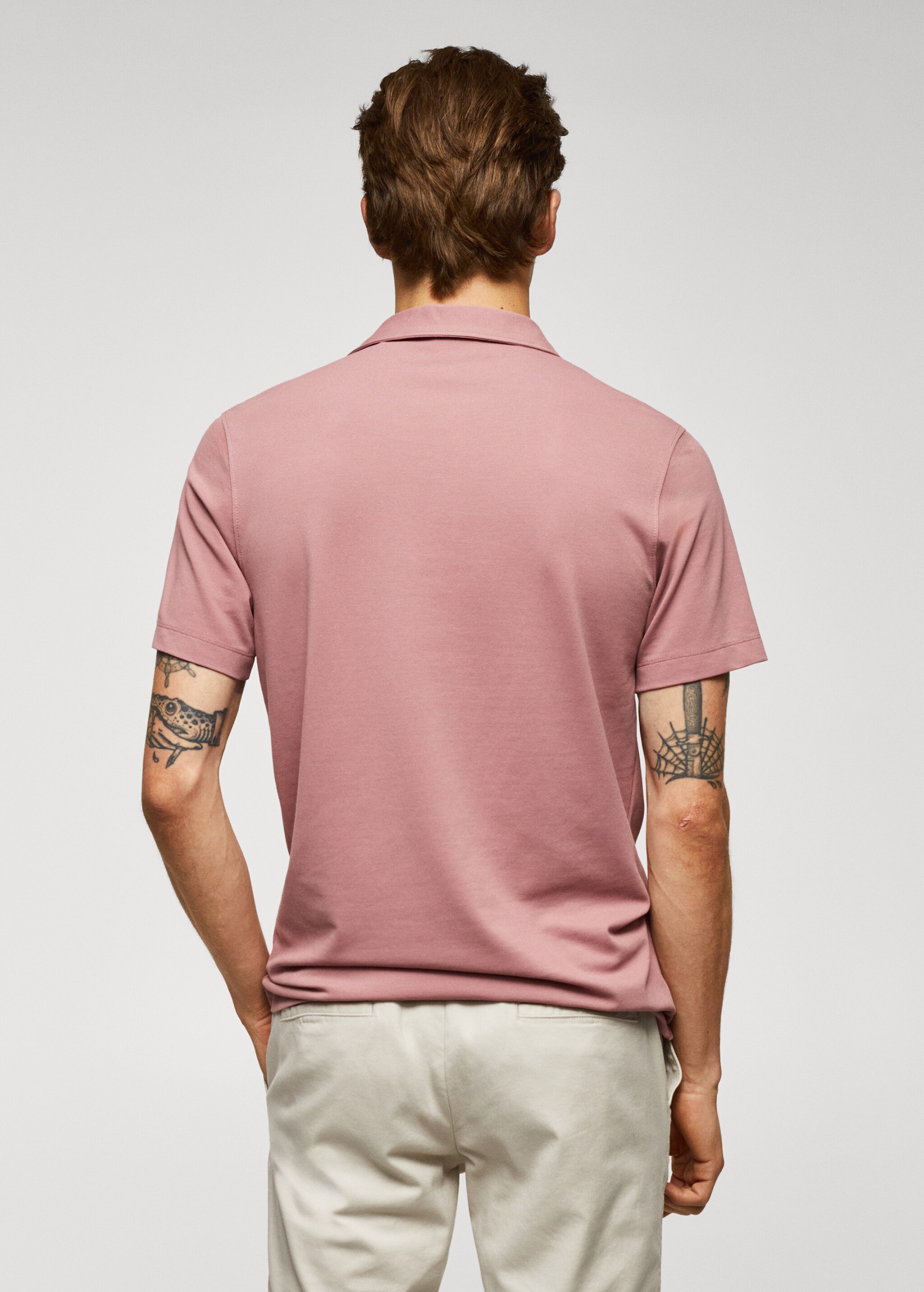 Slim-fit textured cotton polo shirt - Reverse of the article