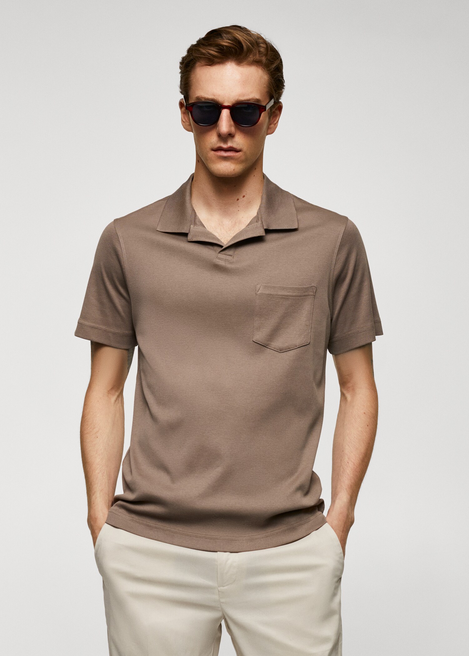 Polo 100% algodón bolsillo - Plano medio