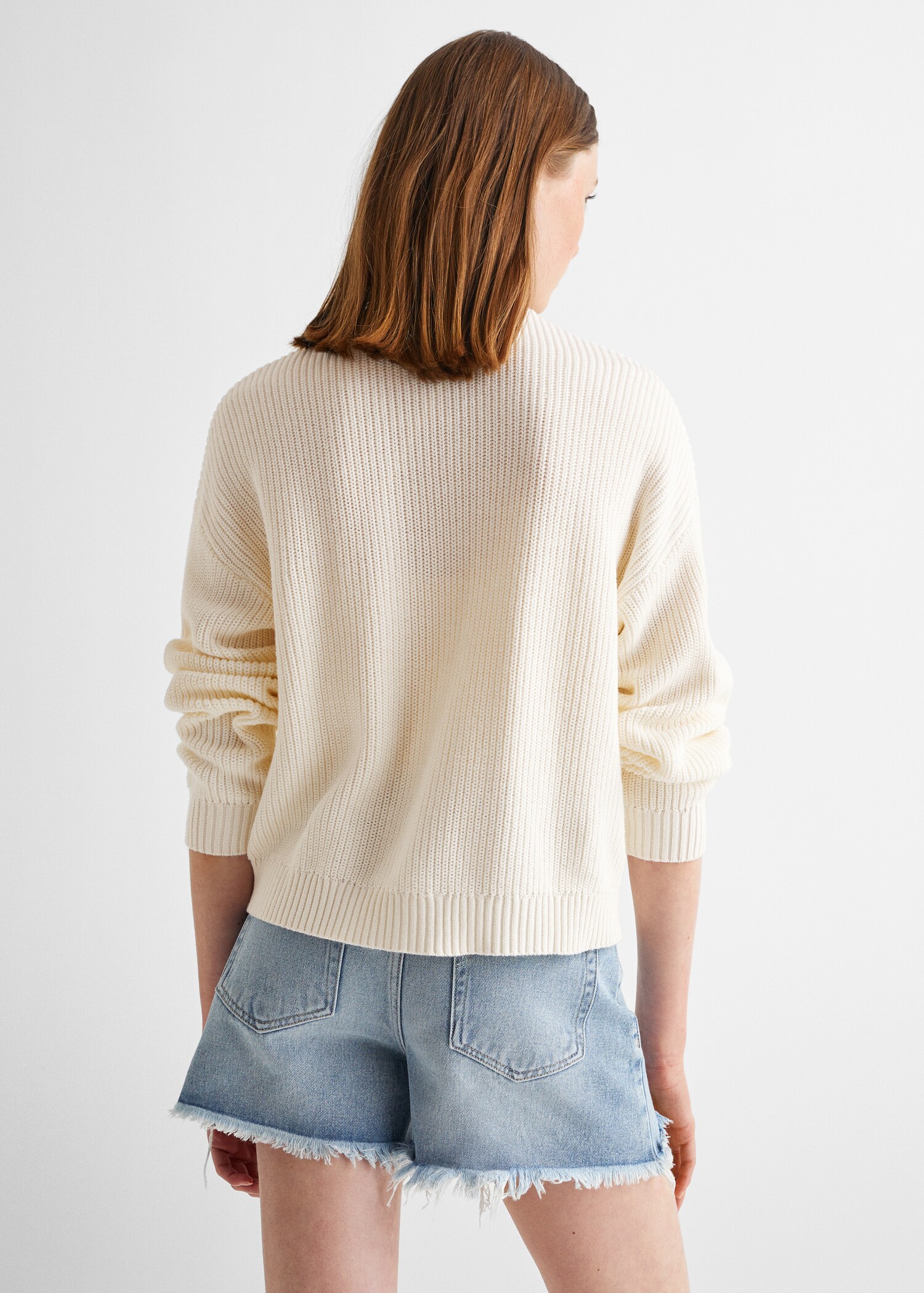 Ribbed knit cardigan - Reverse of the article