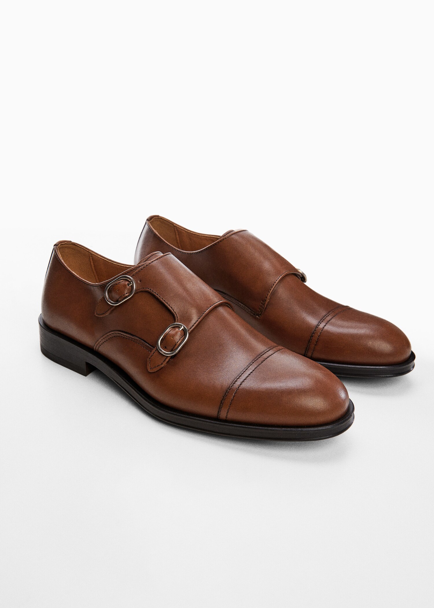 Zapato monk hebillas piel - Plano medio