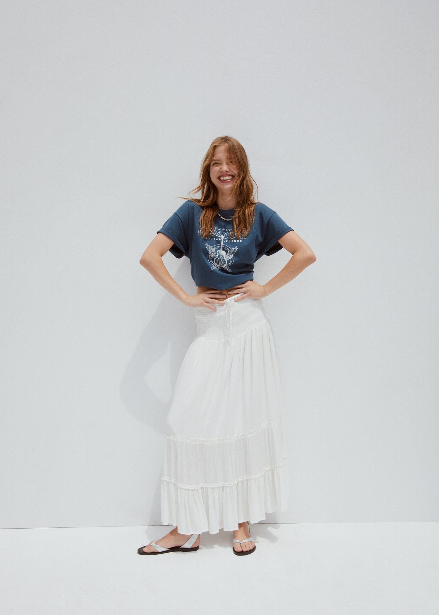 Ruffled long skirt - Details of the article 5